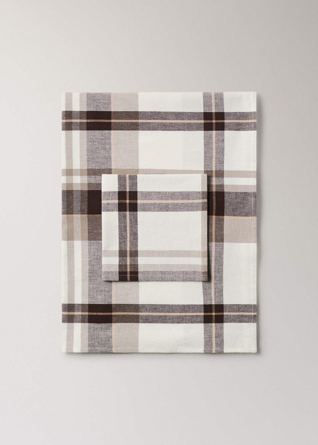 Cotton linen check-print napkin