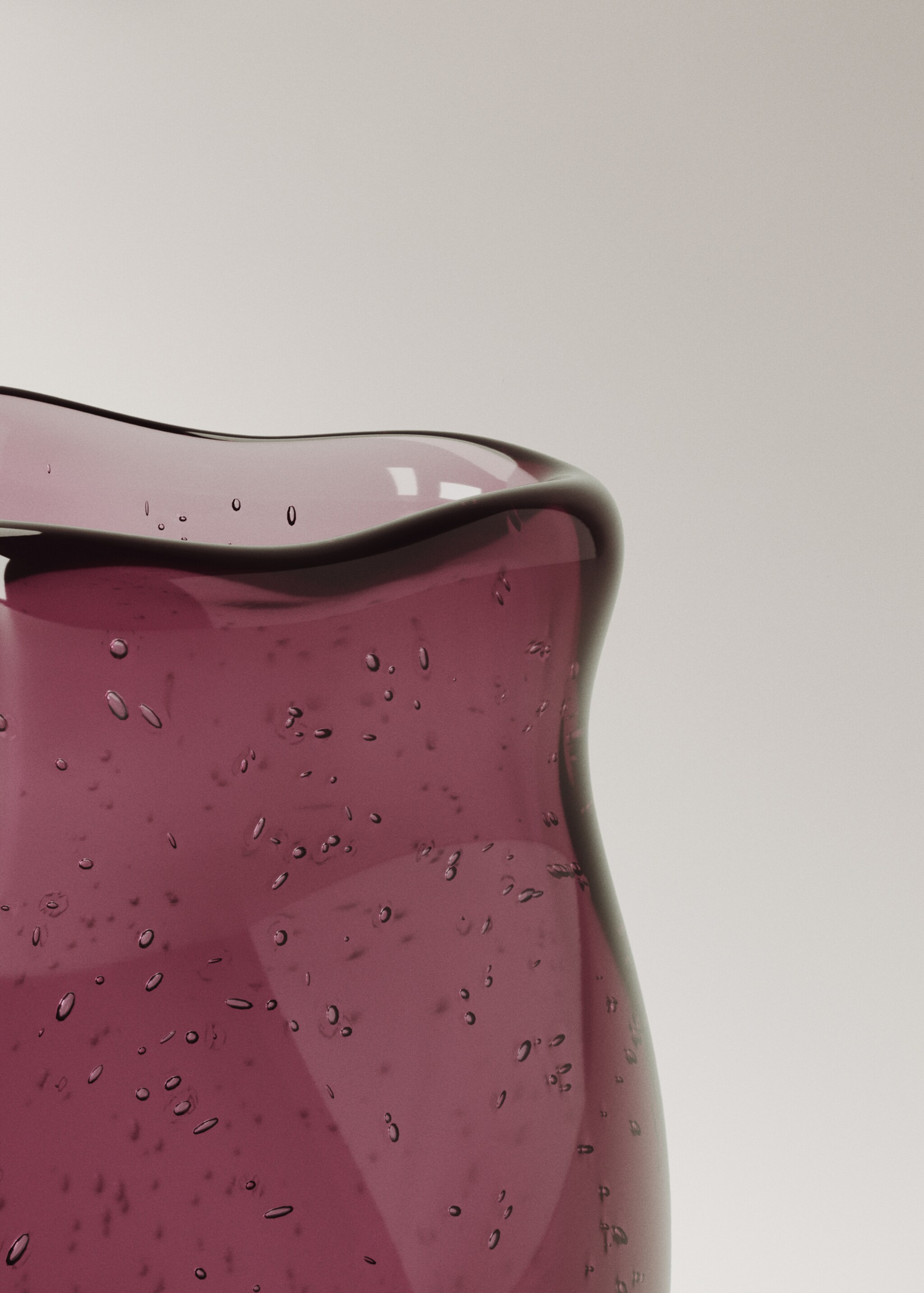 Irregular glass vase - Details of the article 3, Strawberry. Ref: 17094132-00.