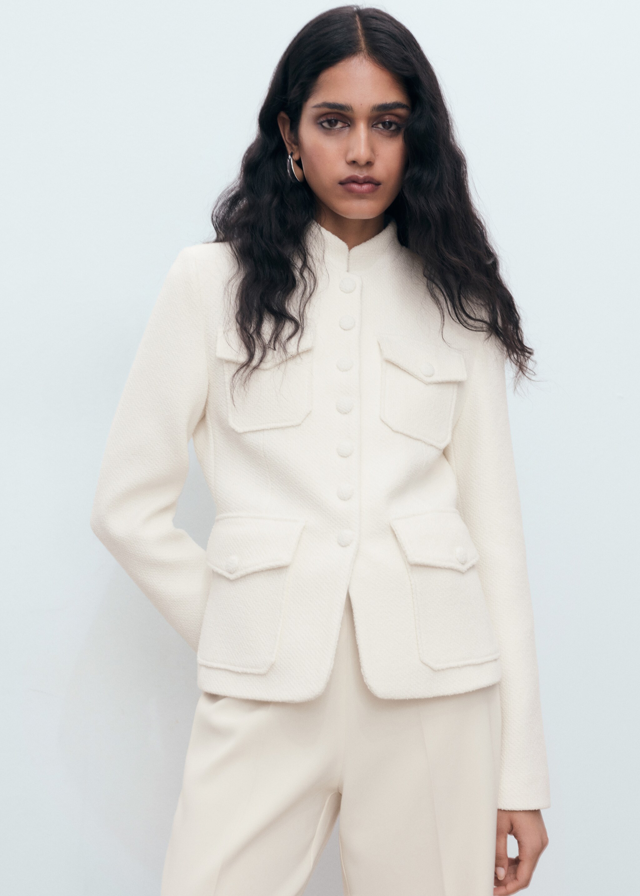 Bouclé jacket with pockets - Medium plane