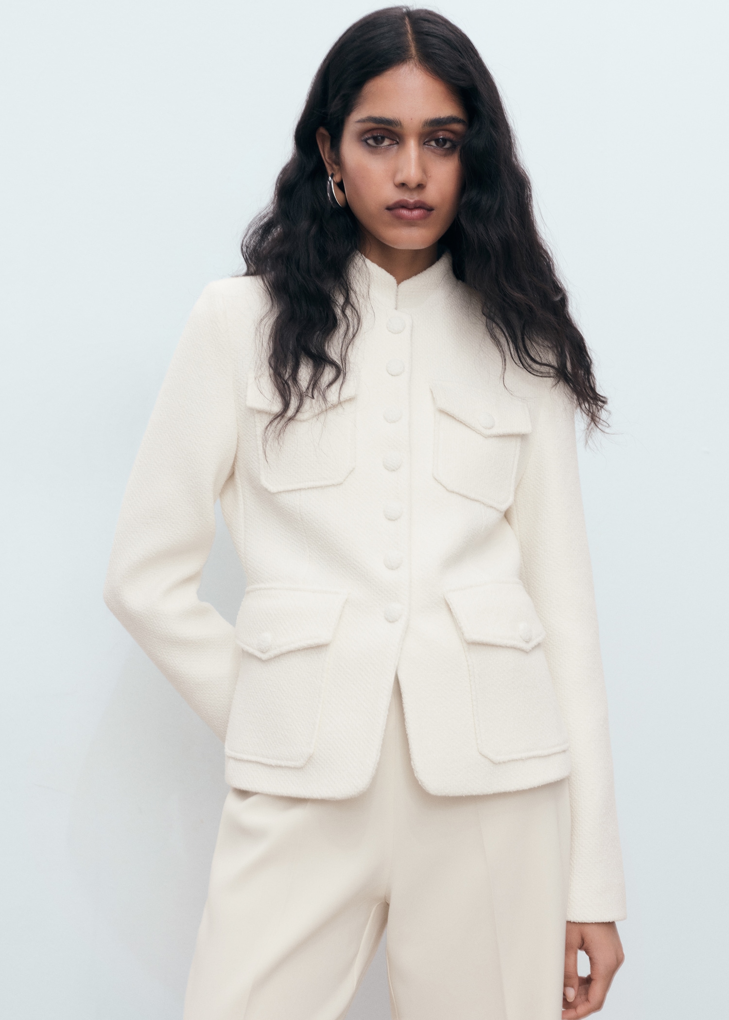 Bouclé jacket with pockets - Medium plane