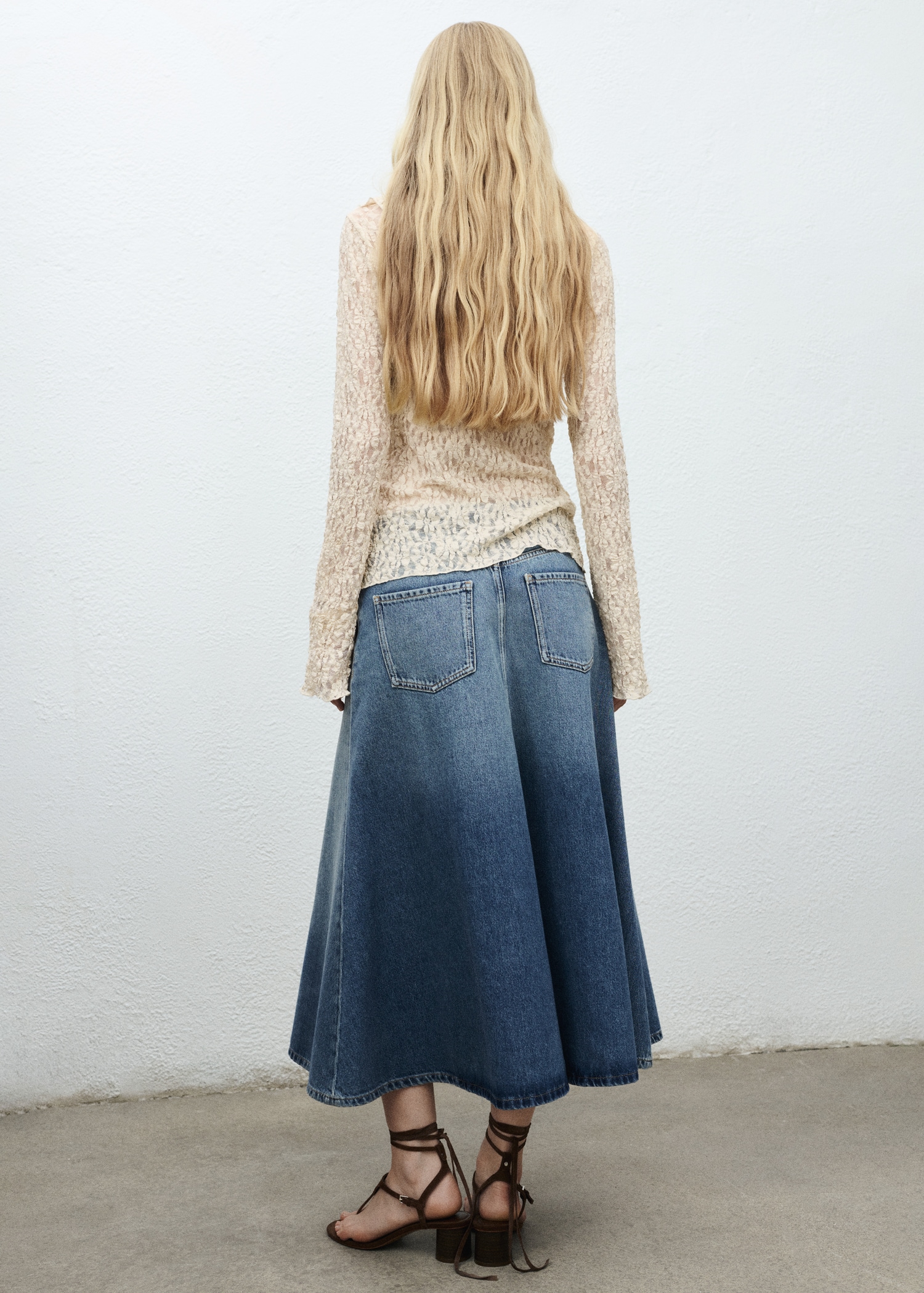 Denim midi-skirt Women MANGO Mali