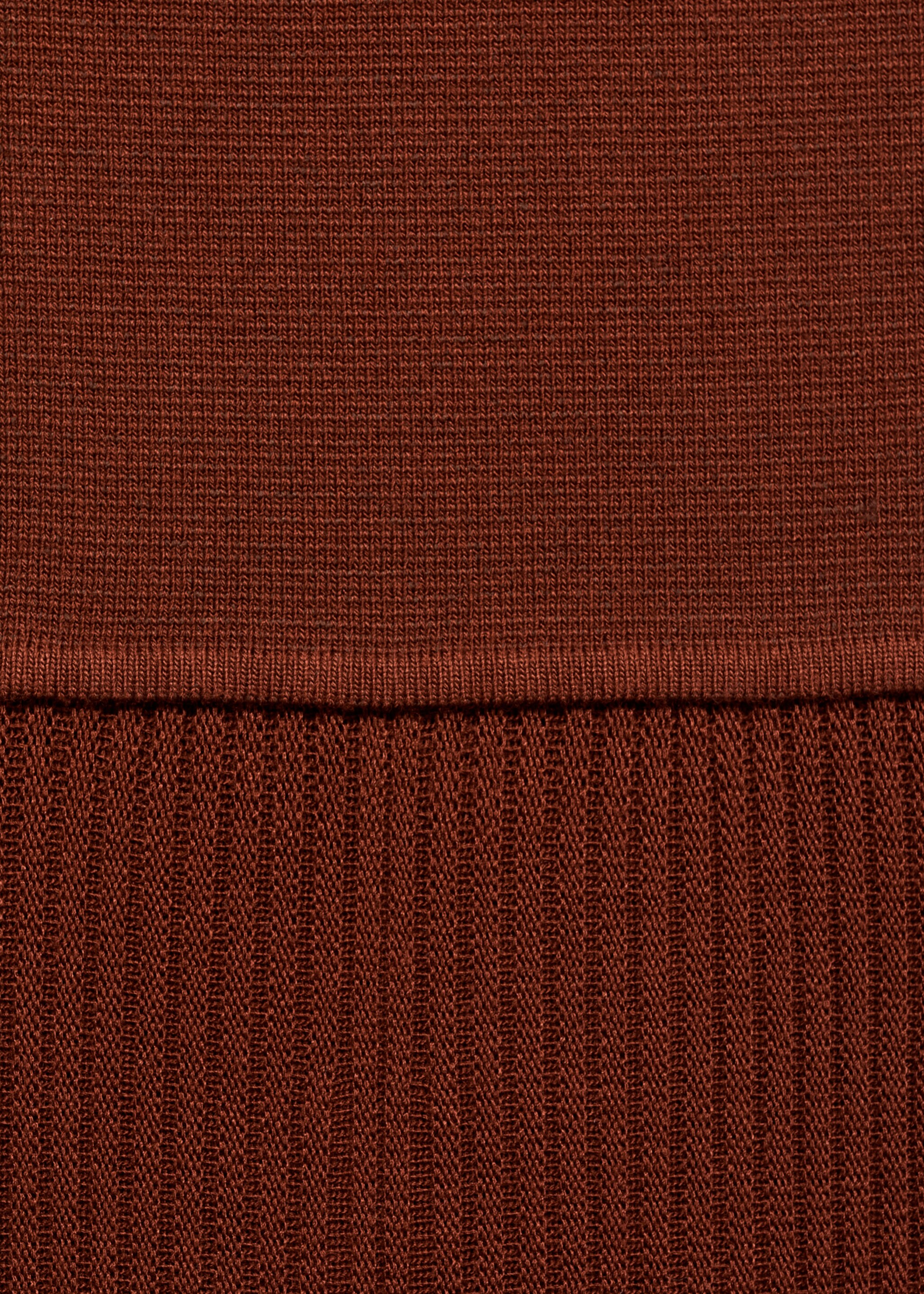 Asymmetrical combined-knit dress - Details of the article 0, Russet. Ref: 17094139-00.