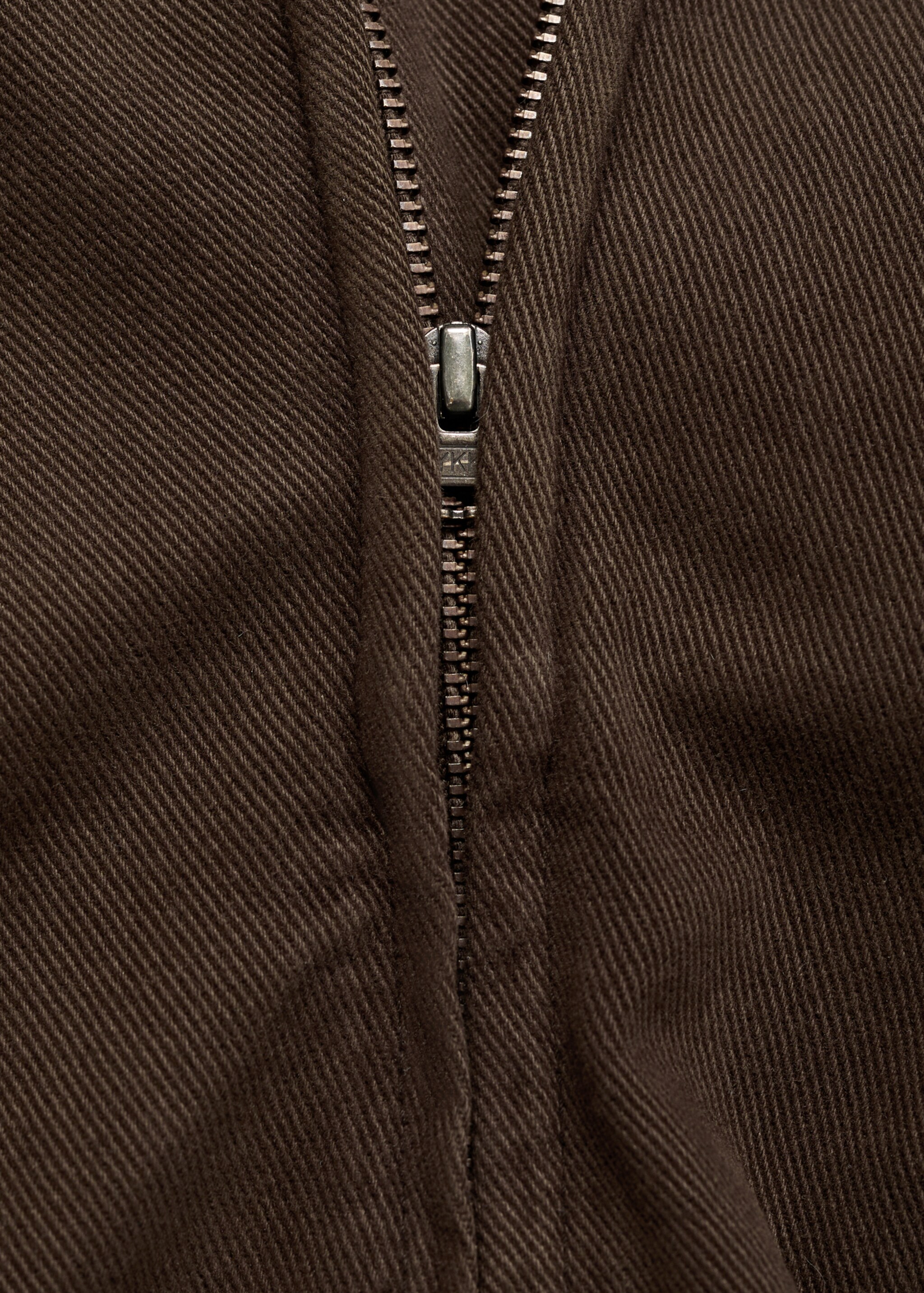 Flared denim top - Details of the article 0, Chocolate. Ref: 17094140-00.