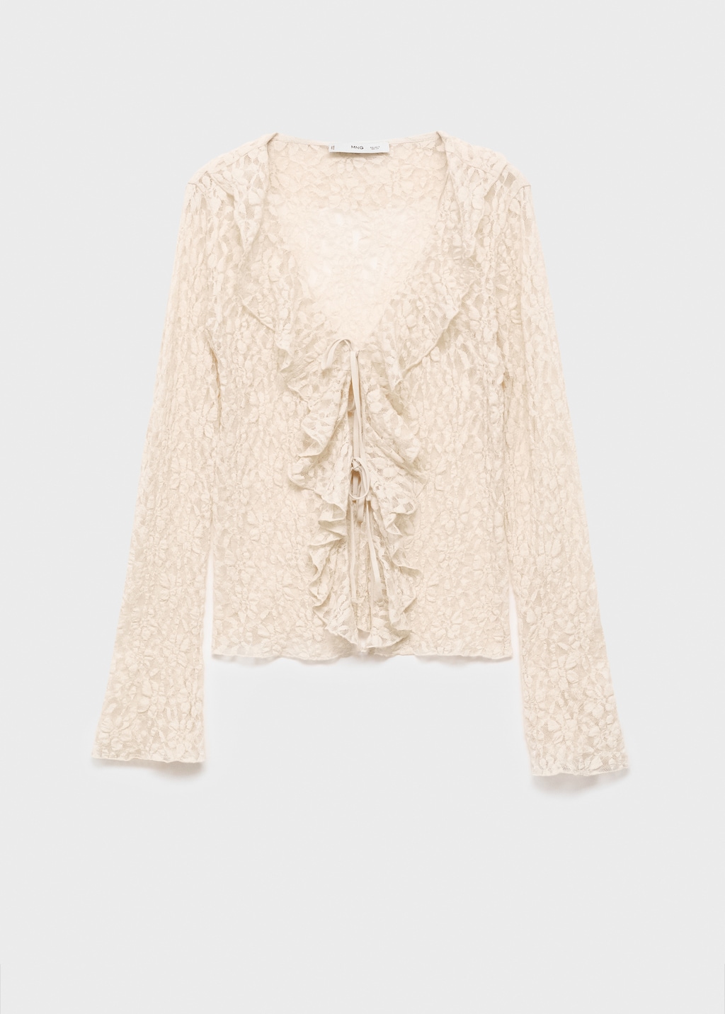 Lace blouse with ruffles - image 4
