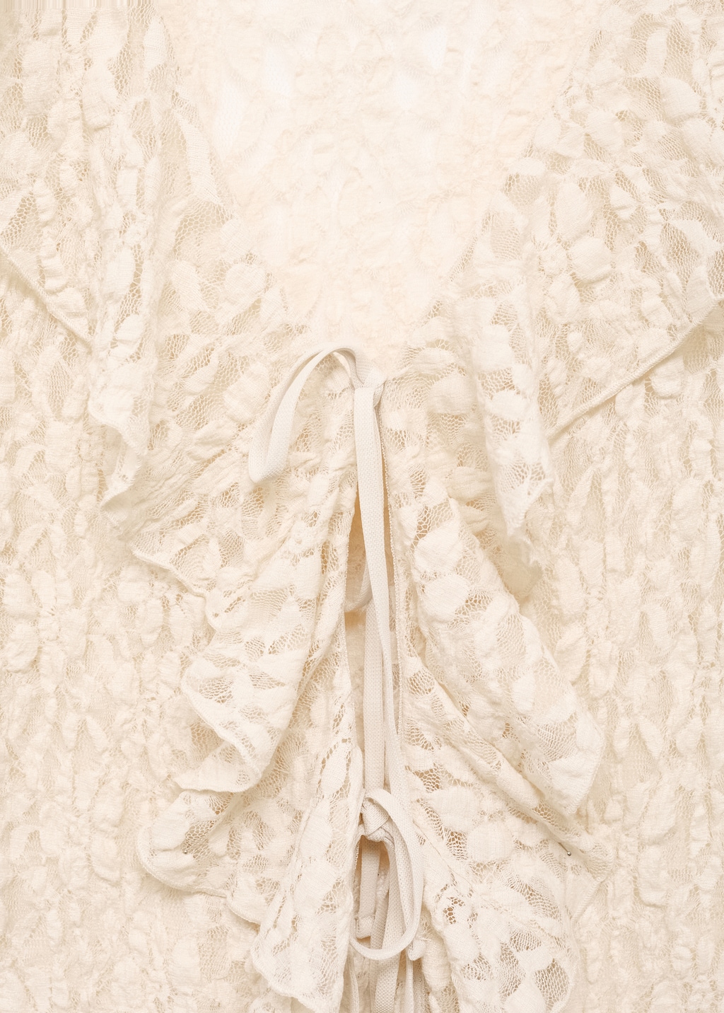 Lace blouse with ruffles
