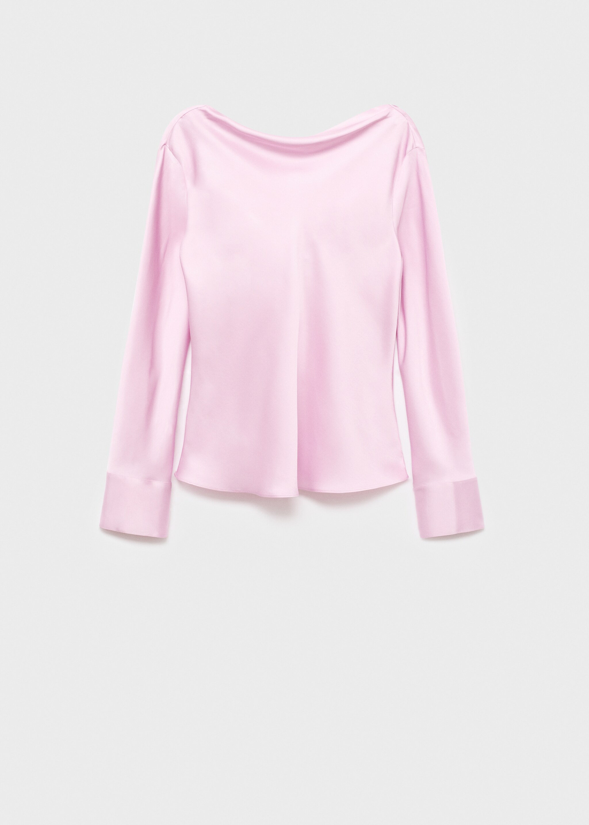 Satin blouse with draped back - Article without model, Pale Pink. Ref: 17094144-00.