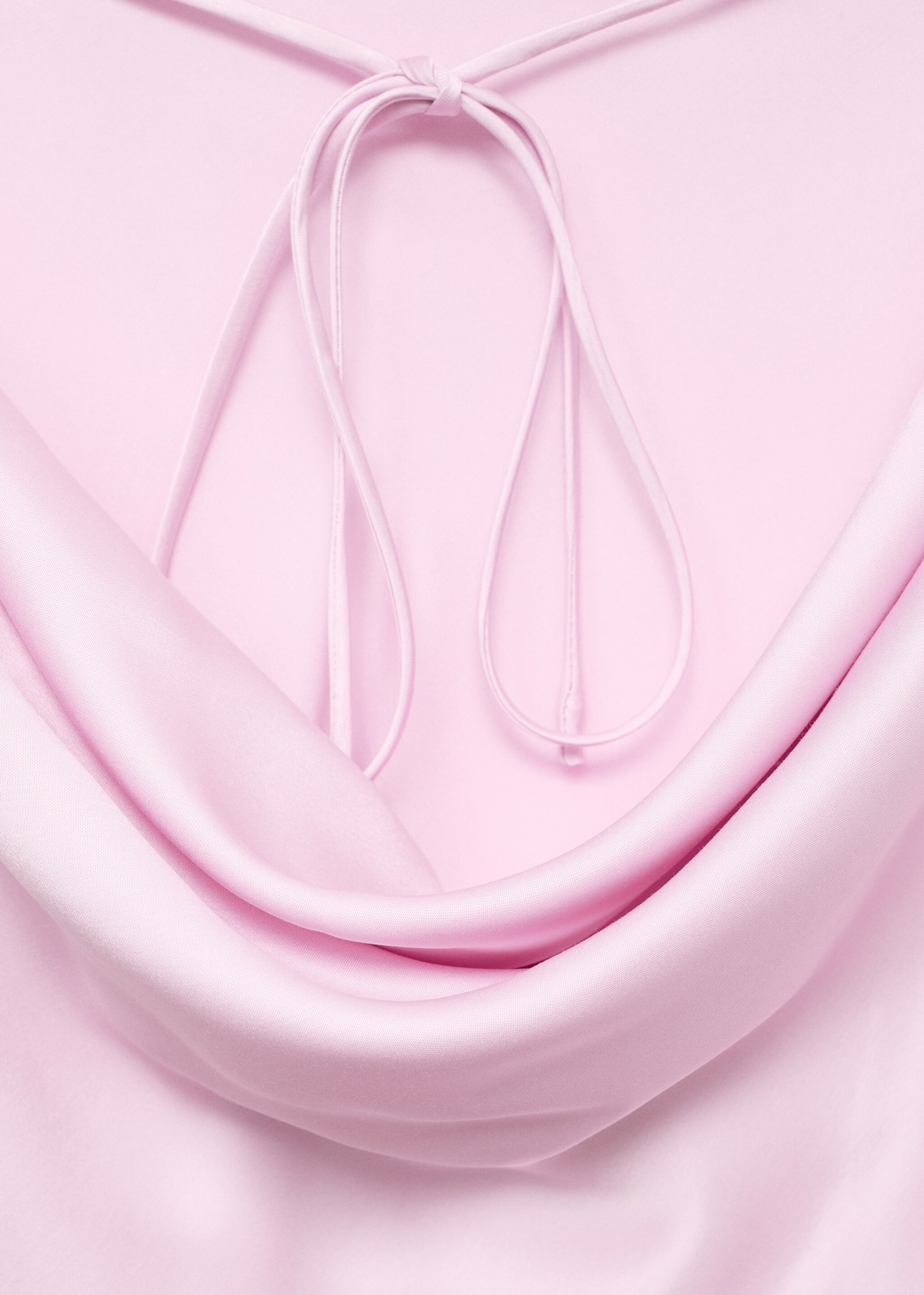 Satin blouse with draped back - Details of the article 8, Pale Pink. Ref: 17094144-00.
