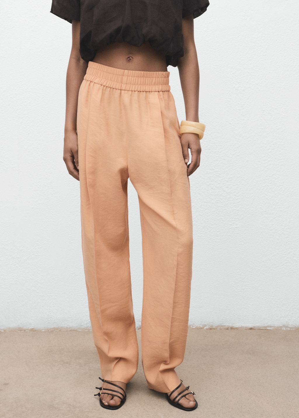Lyocell pants with elastic waistband