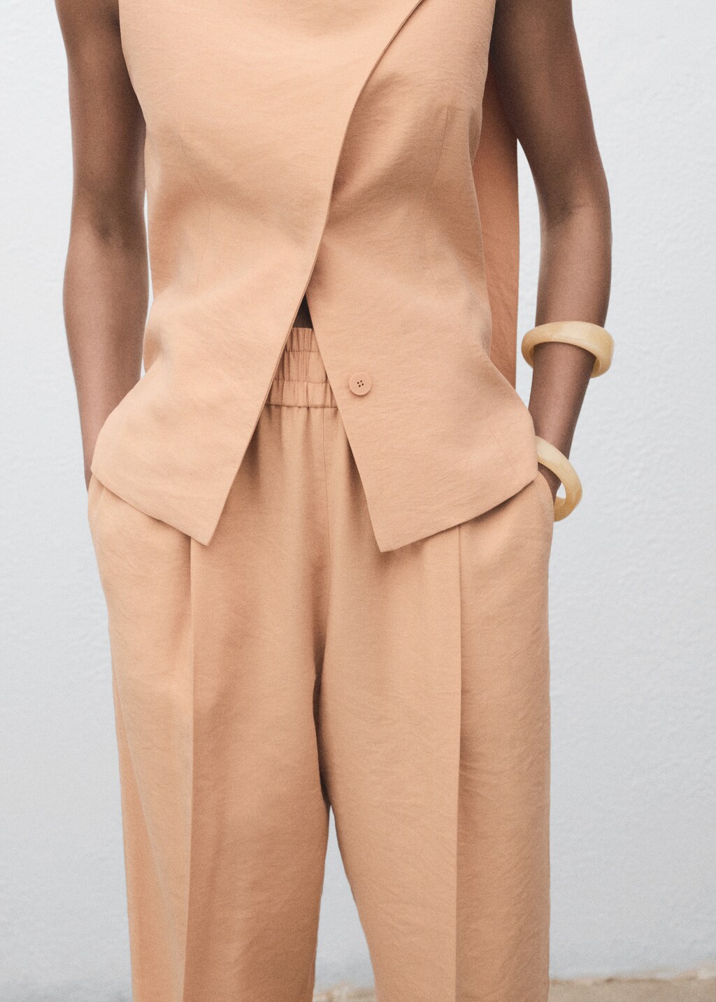 Lyocell pants with elastic waistband