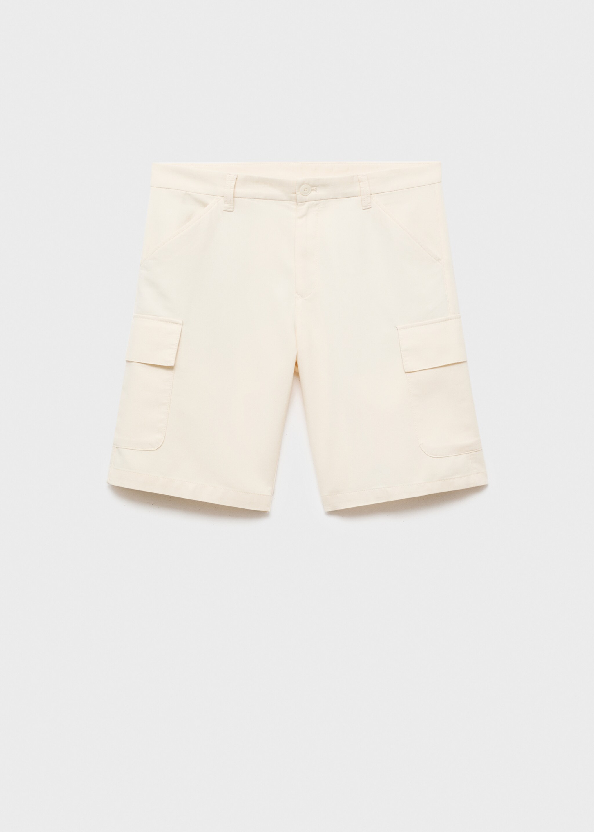 Cotton and lyocell cargo shorts - Article without model, Ecru. Ref: 17094404-00.