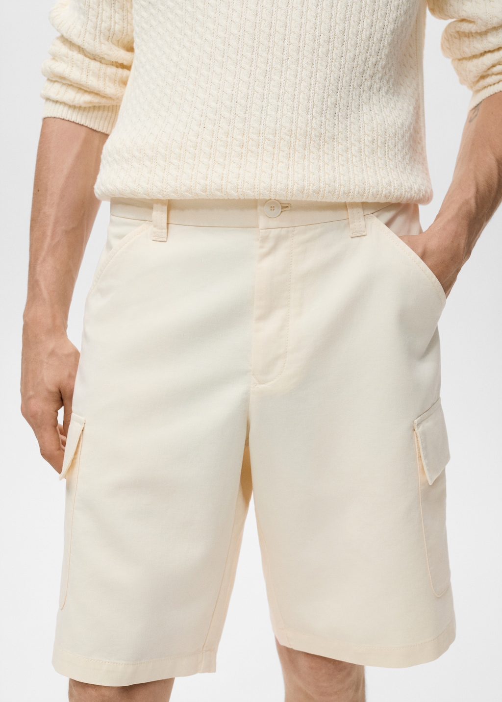 Cotton lyocell cargo bermuda shorts