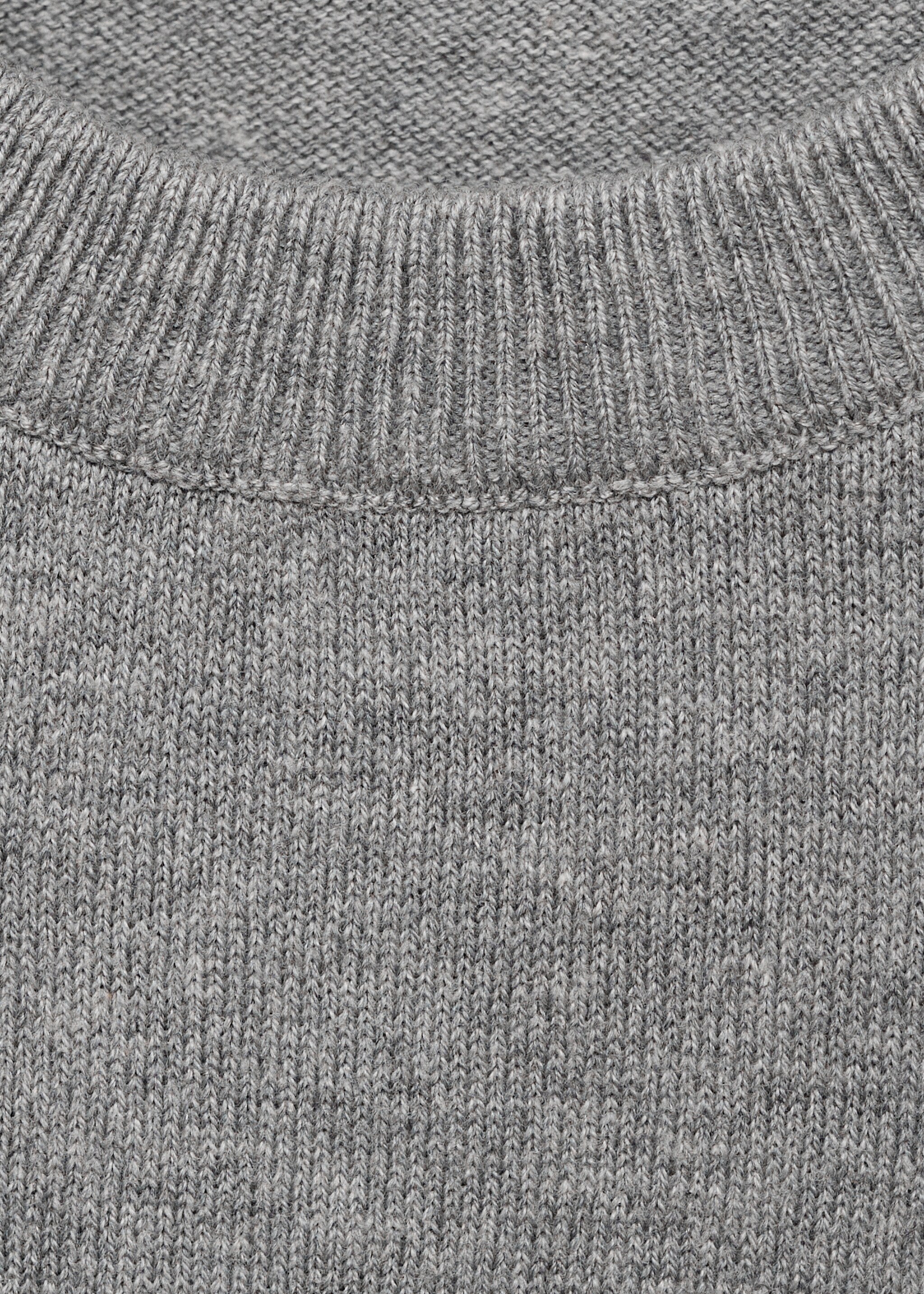 Essential cotton-blend sweater - Details of the article 8, Medium Heather Grey. Ref: 17094412-00.