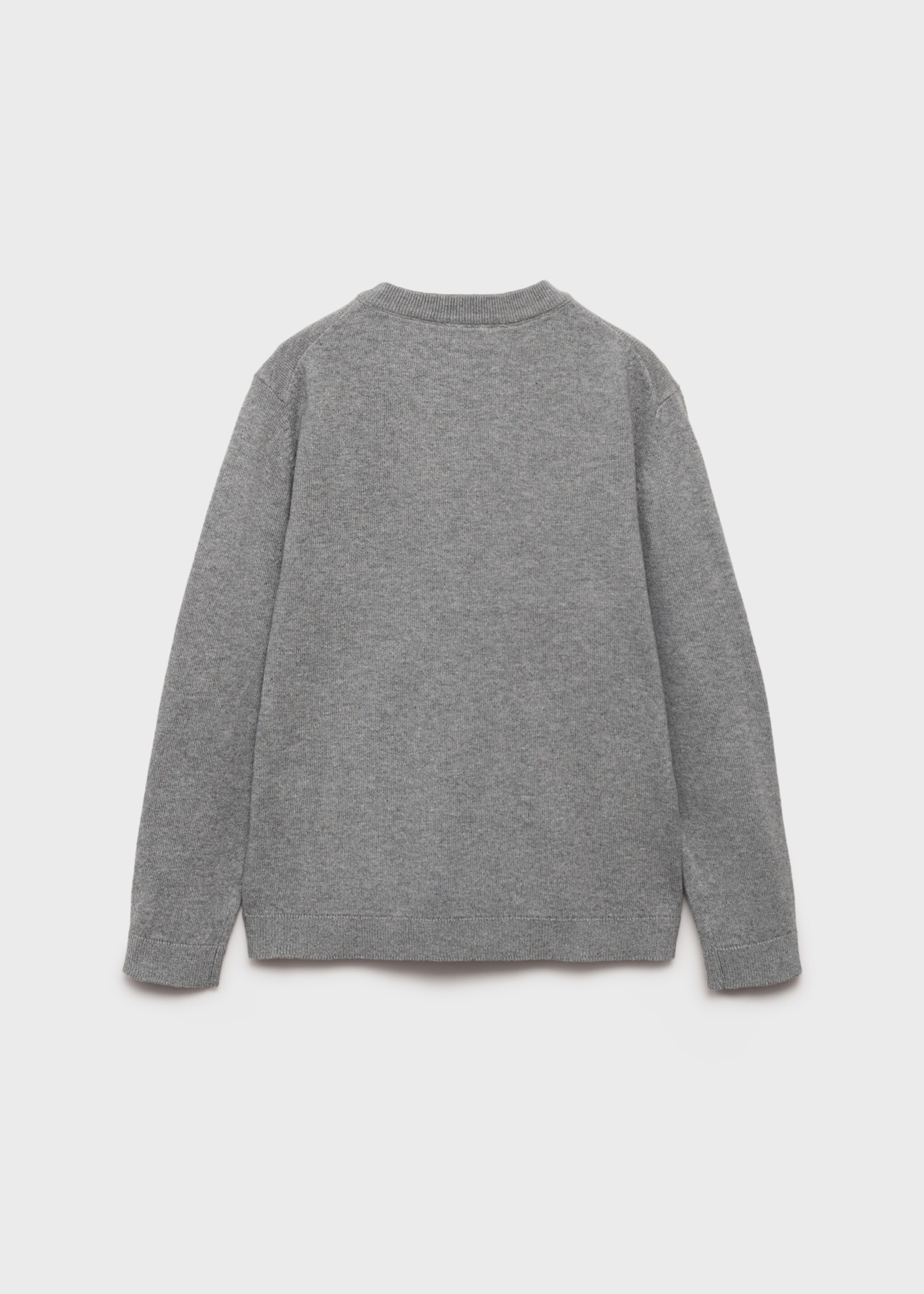 Essential cotton-blend sweater - Reverse of the article, Medium Heather Grey. Ref: 17094412-00.