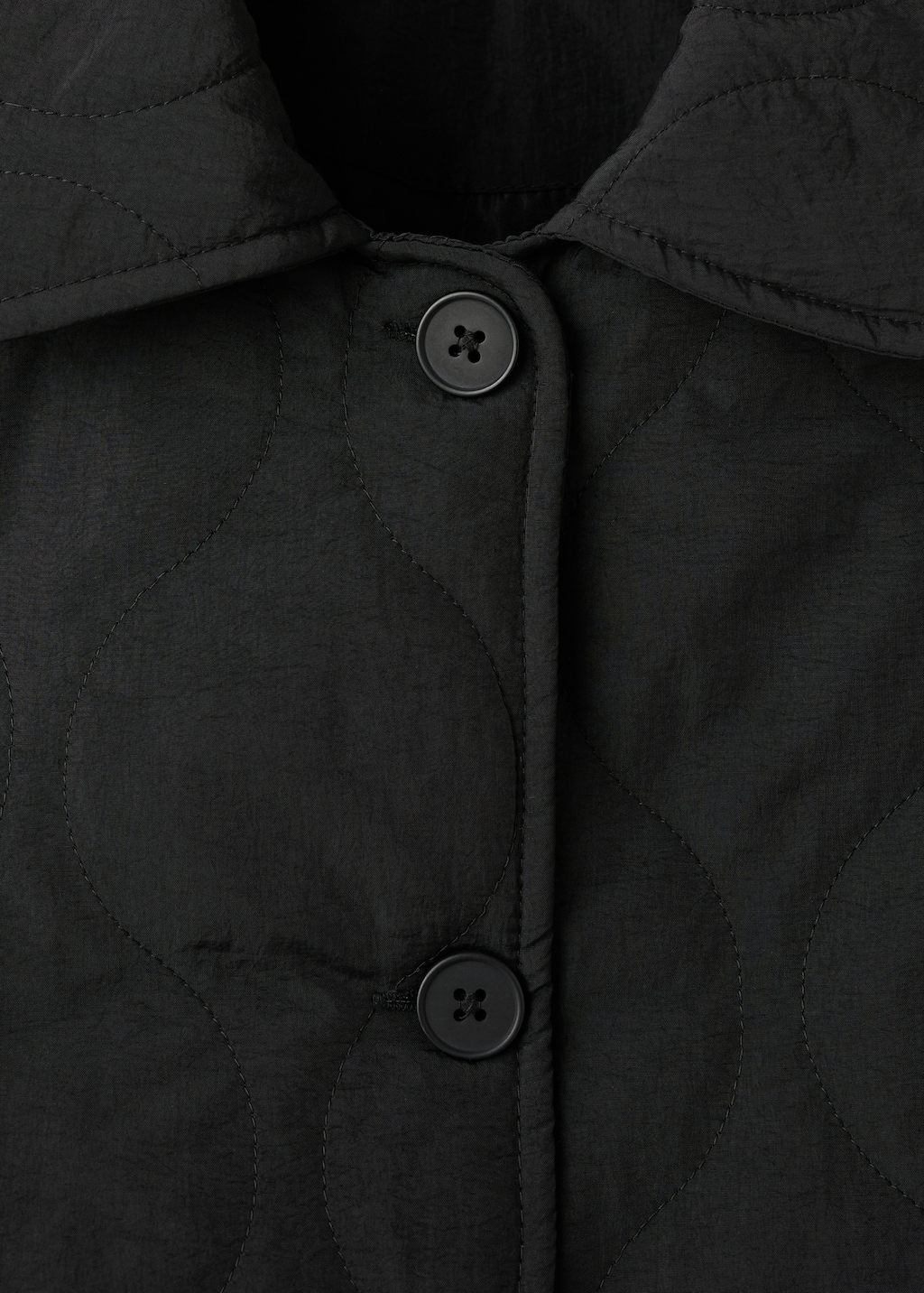 Quilted barn jacket with buttons