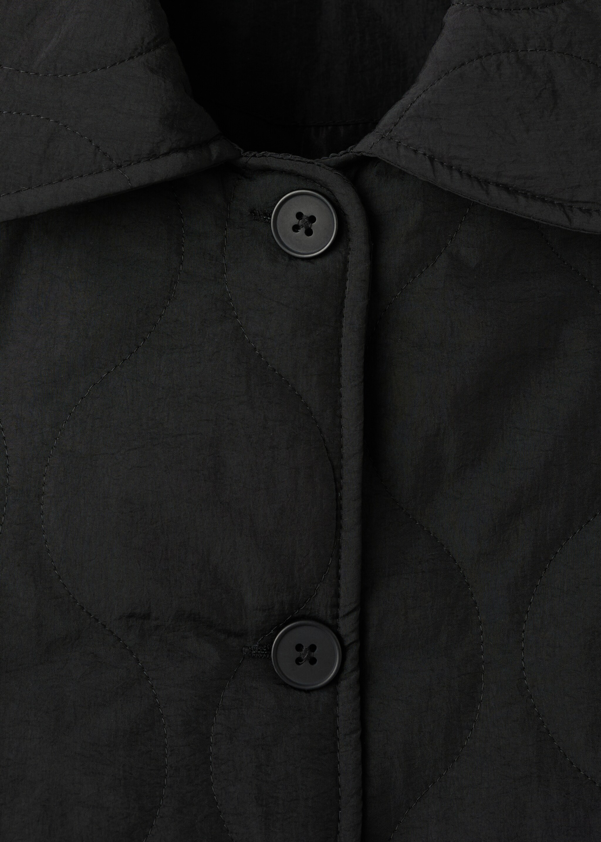 Parka acolchada botones - Detall de l'article 8, Negre. Ref: 17094413-00.