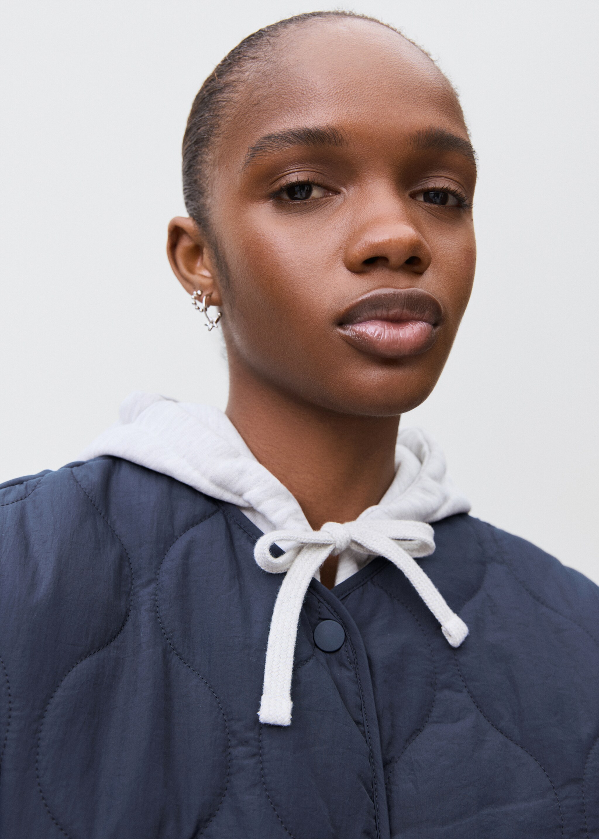 Quilted jacket - Details of the article 1, Navy. Ref: 17094414-00.