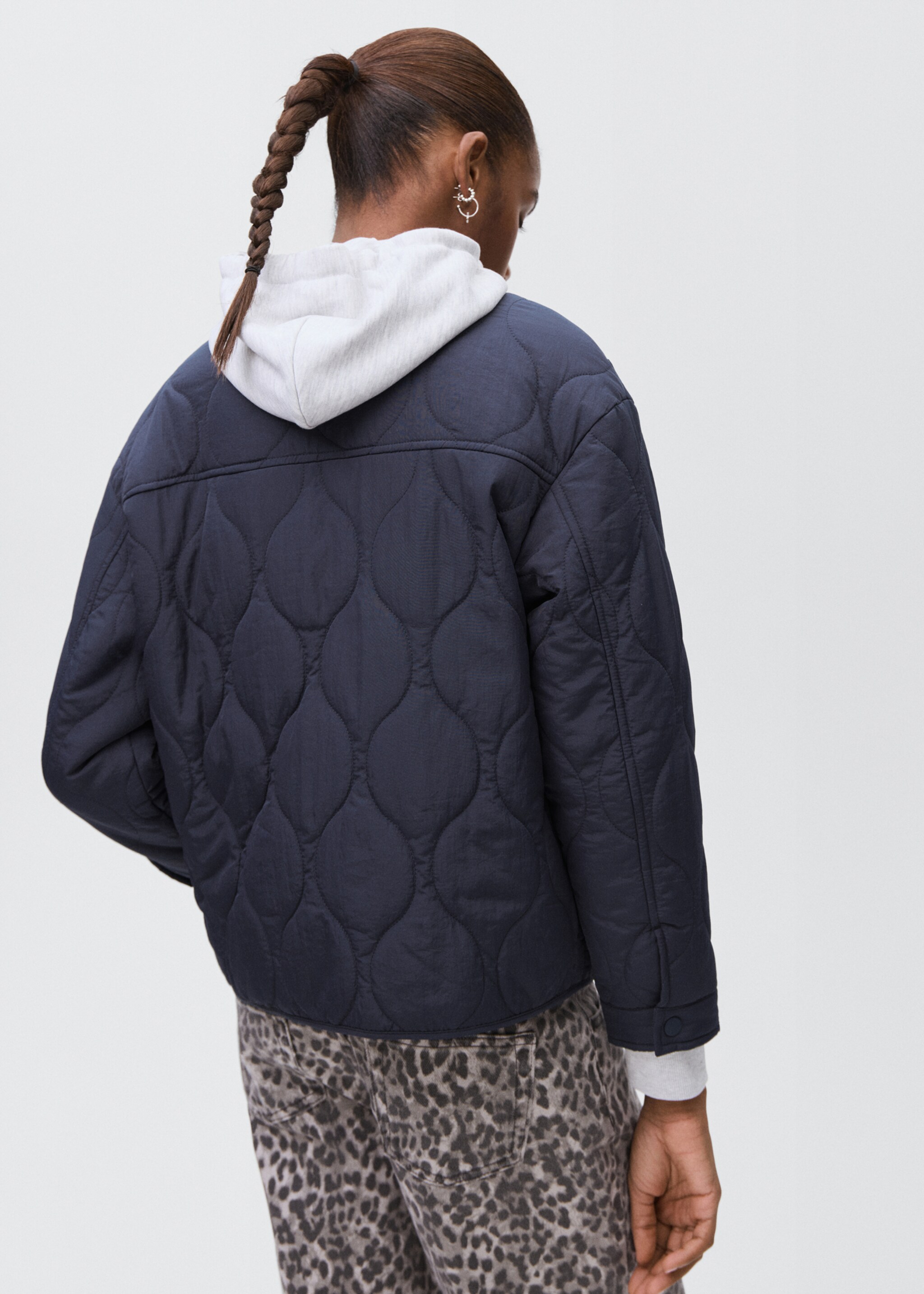 Quilted jacket - Reverse of the article, Navy. Ref: 17094414-00.