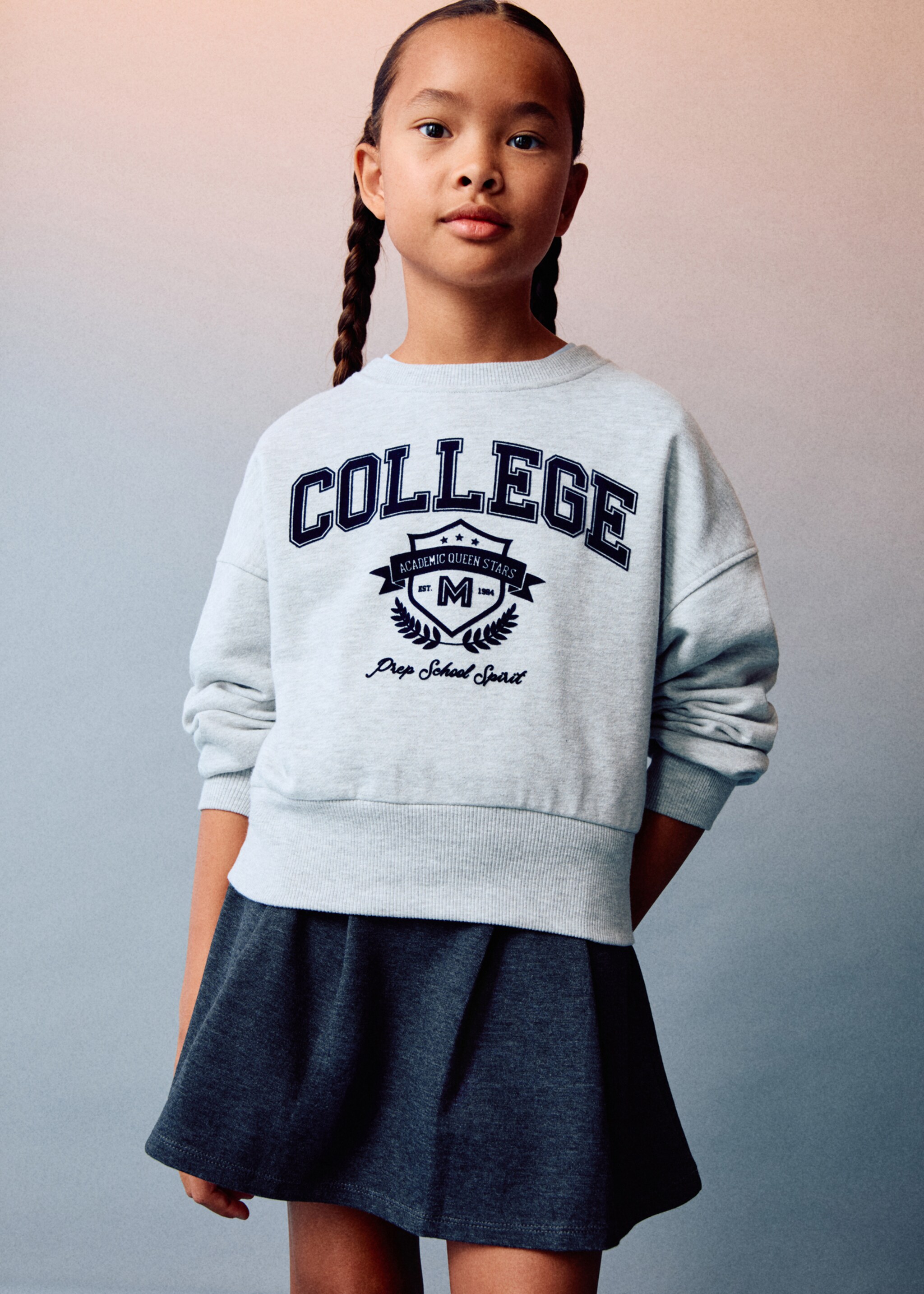 Short cotton skirt - Details of the article 6, Navy. Ref: 17094420-00.