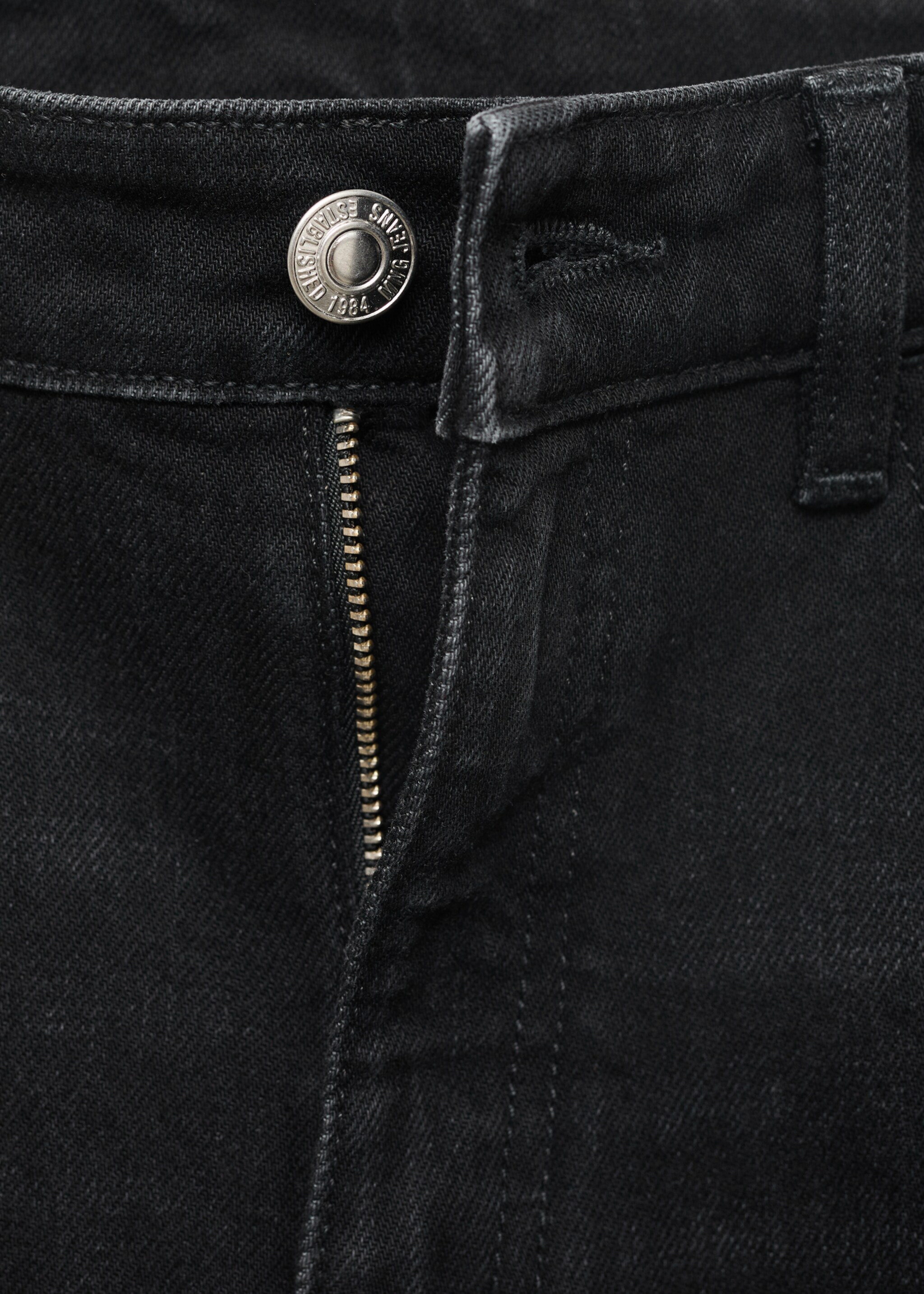 Newmom comfort high-rise jeans - Details of the article 8, Black denim. Ref: 17094422-00.