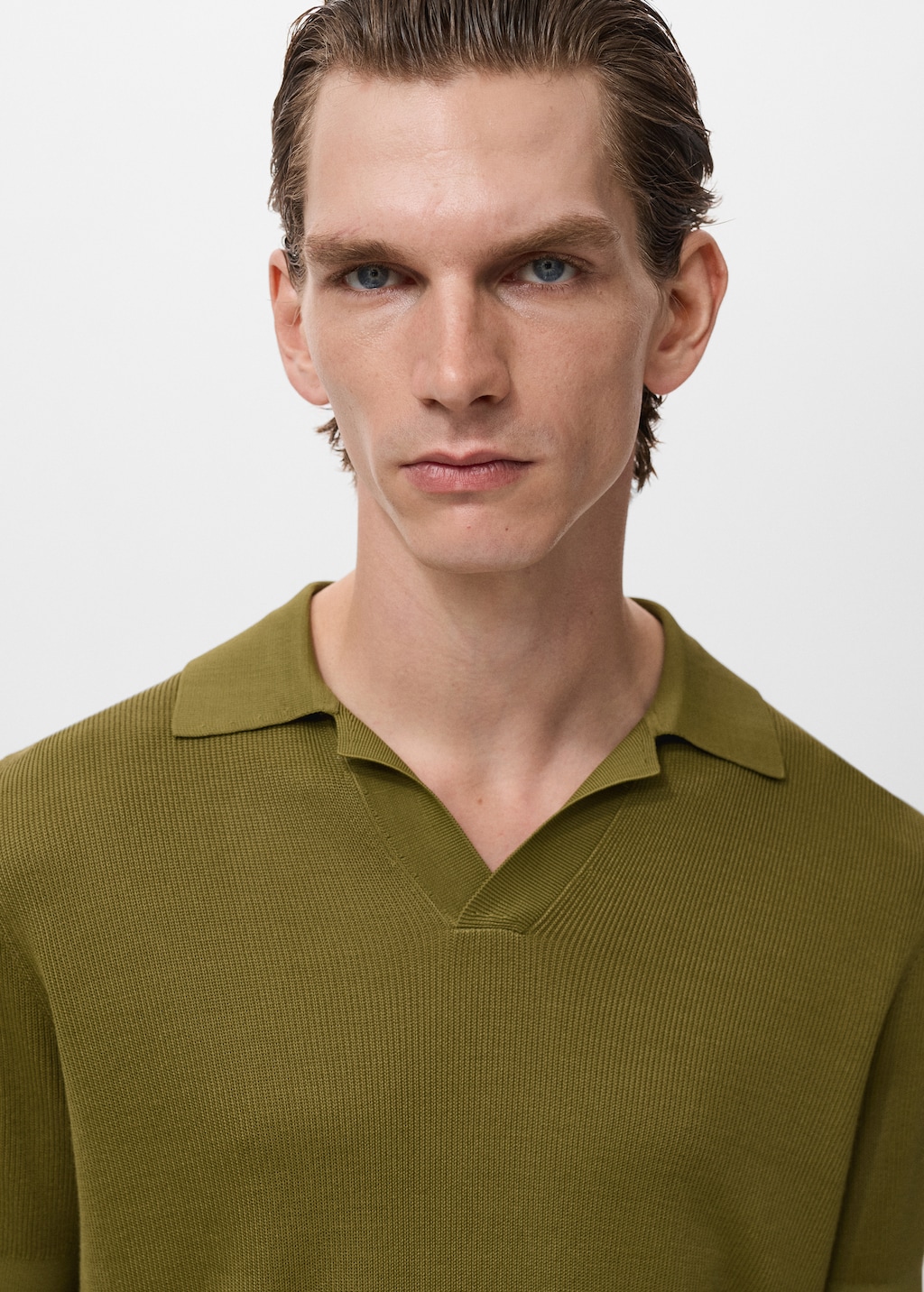 Cotton polo shirt with microstructure