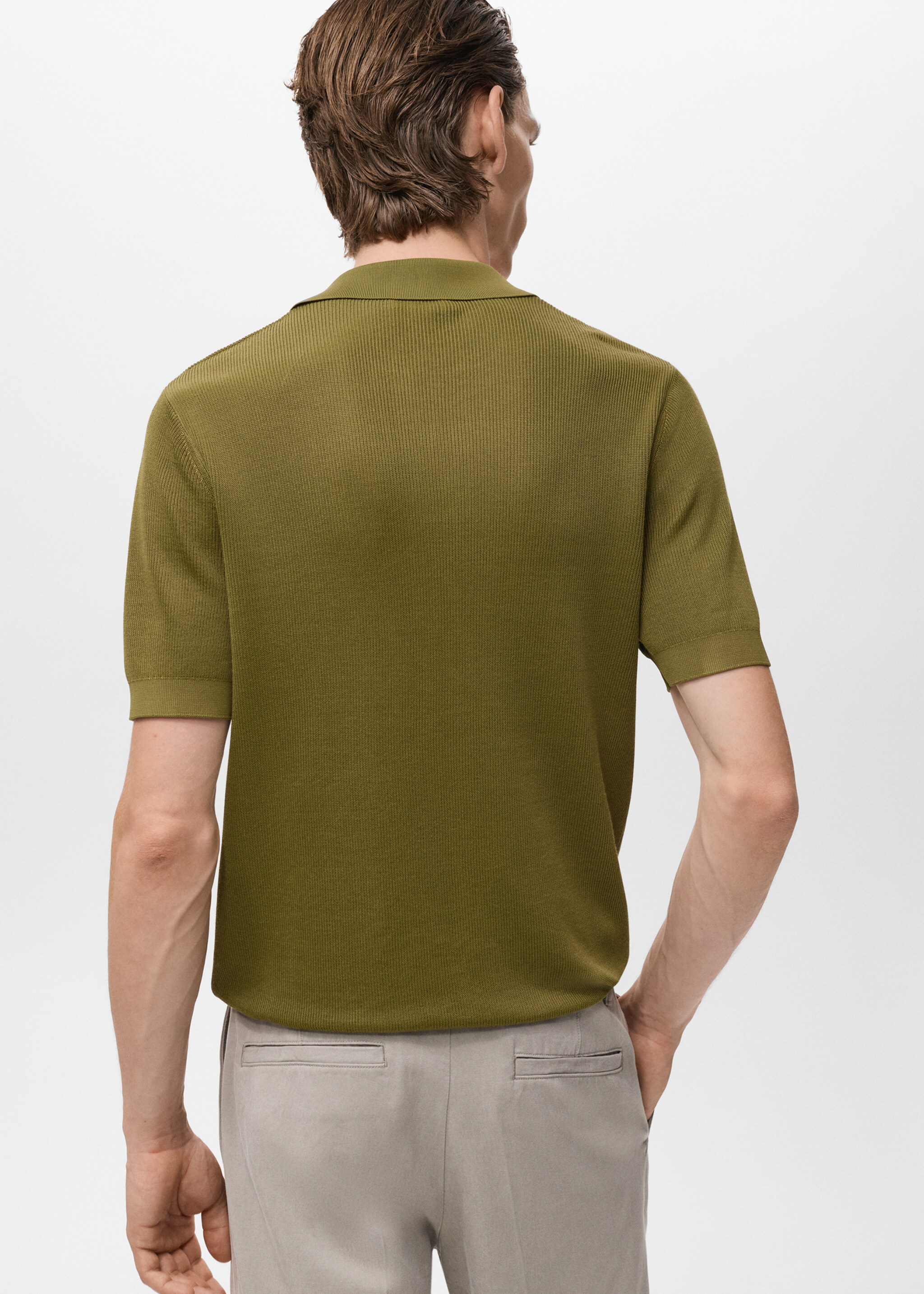 Fine-knit cotton polo shirt - Reverse of the article