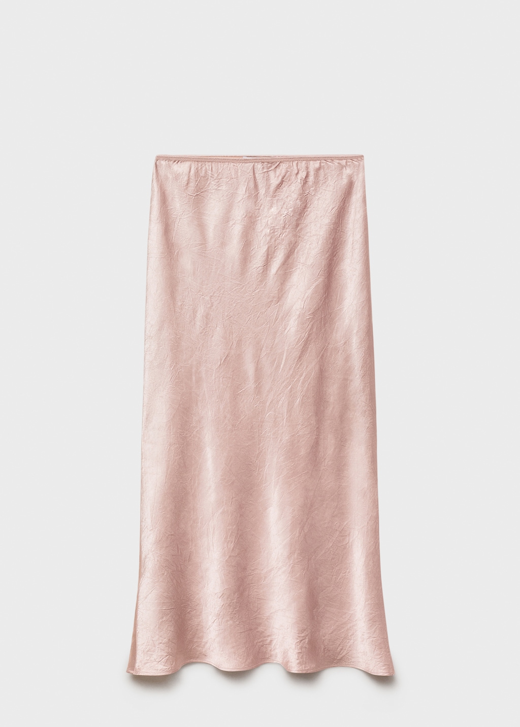 Mango Wrinkled-effect satin skirt