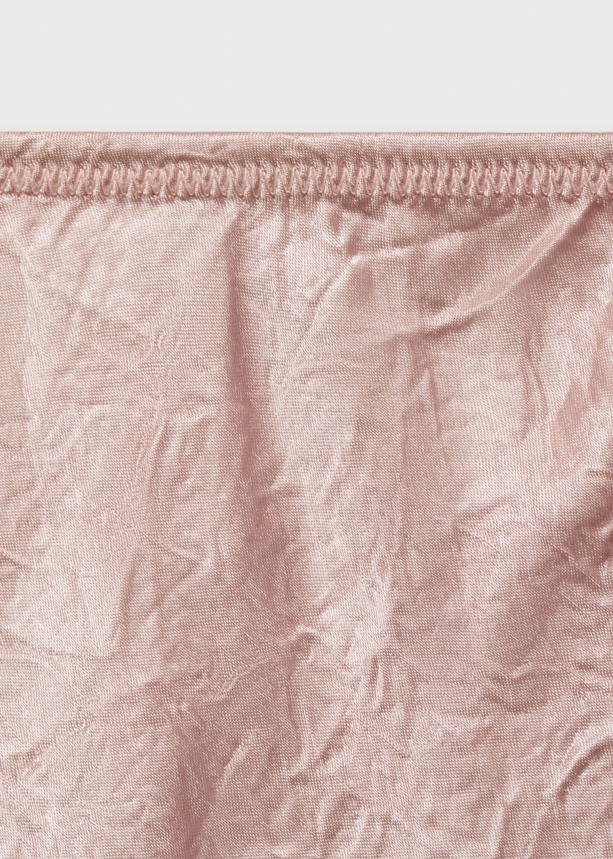 Creased-effect satin skirt - Details of the article 8, Pastel Pink. Ref: 17094424-00.
