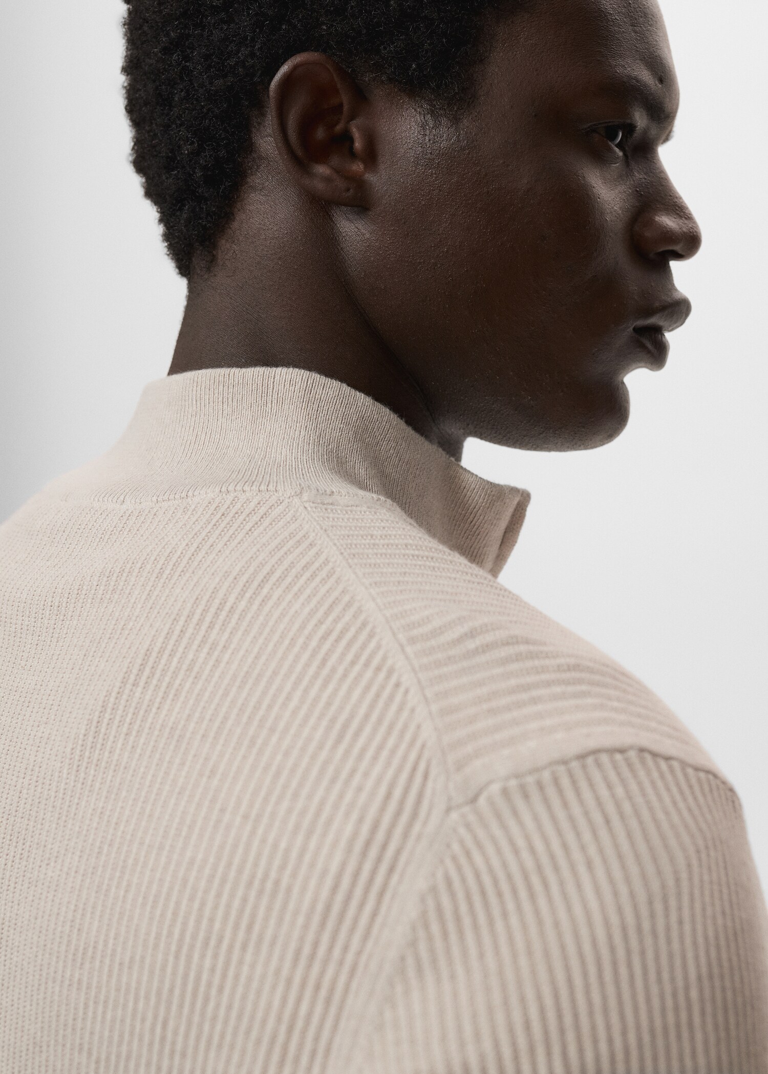 Pull-over maille côtelée col zippé - Détail de l'article 1
