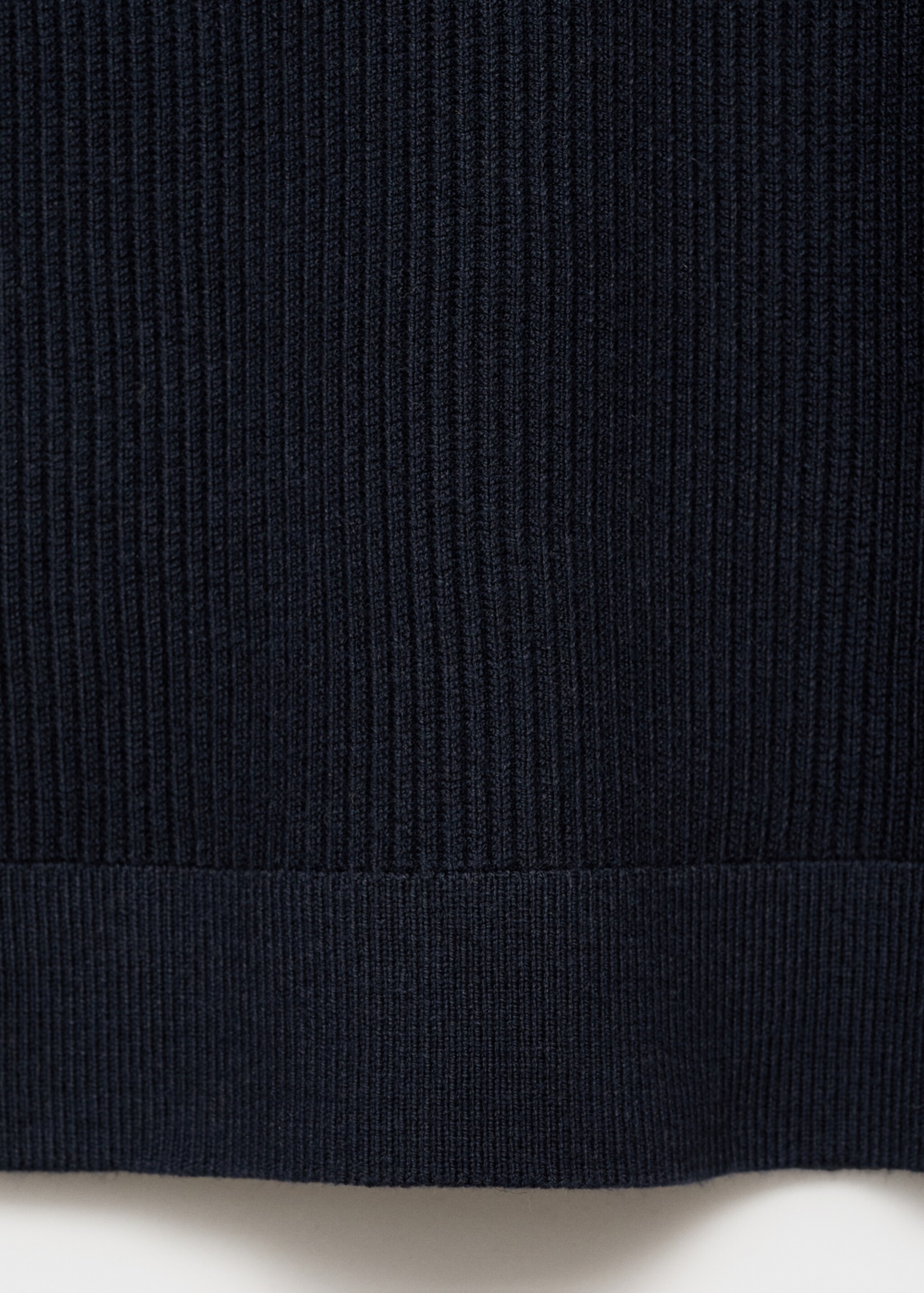 Pull-over maille côtelée col zippé - Détail de l'article 0, Bleu marine. Ref: 17094427-00.