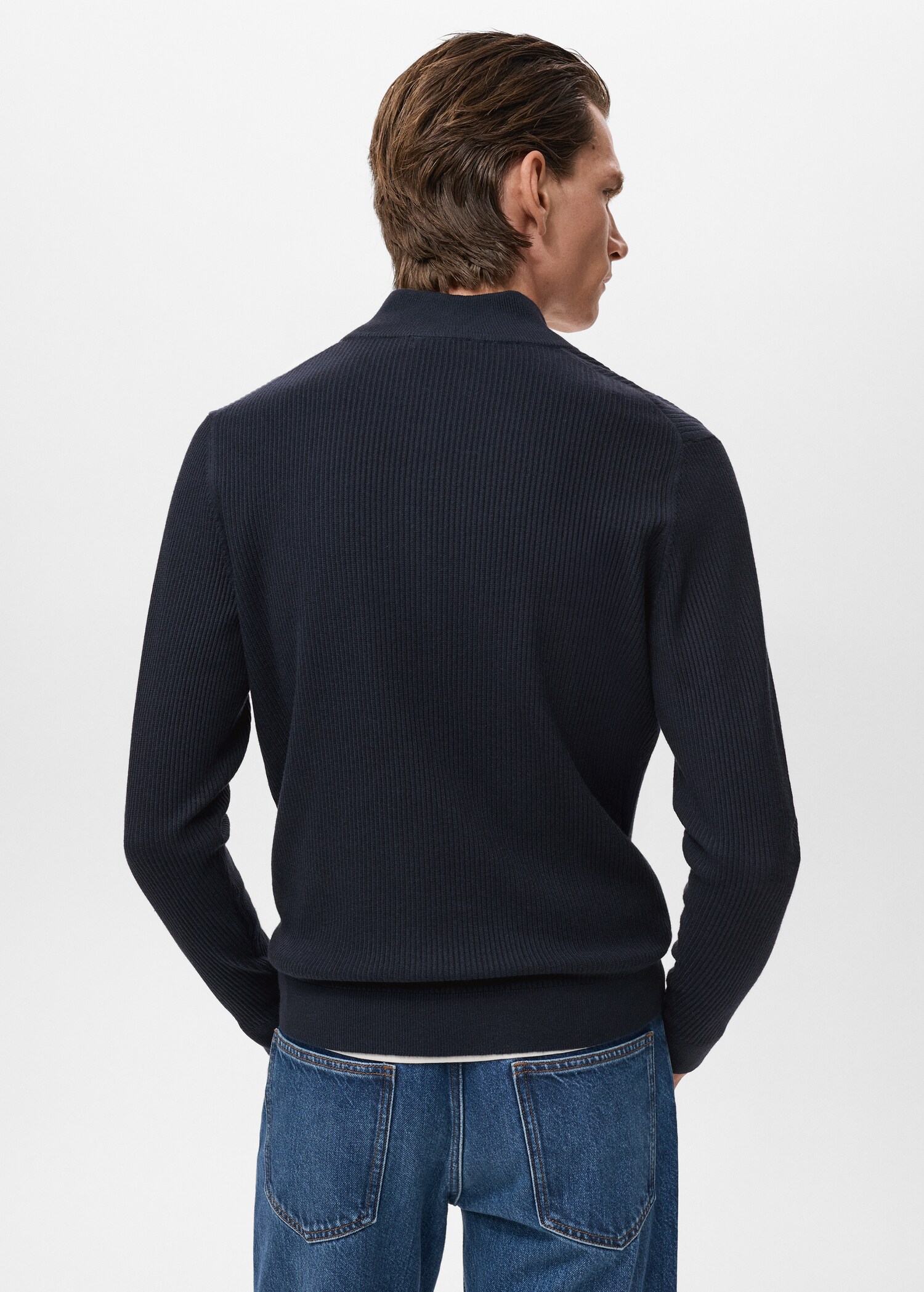 Jersey canalé cuello cremallera - Reverso del artículo