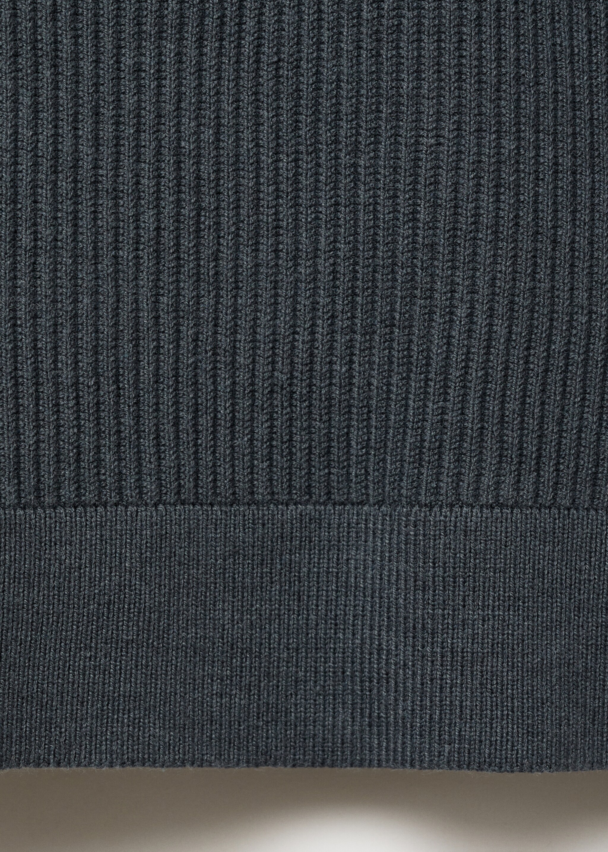 Ribbed sweater with zip neck - Details of the article 0, Dark Grey. Ref: 17094427-00.