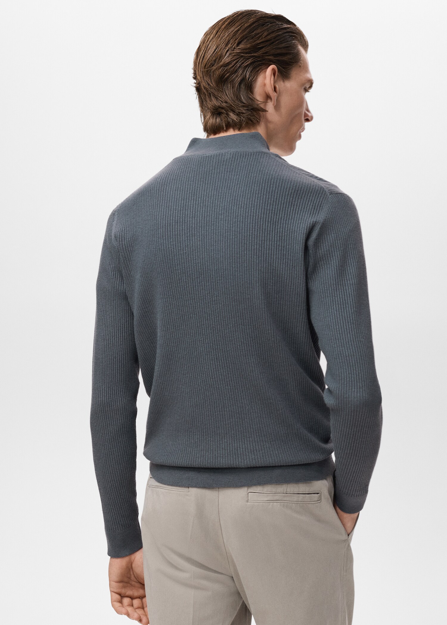 Jersey canalé cuello cremallera - Reverso del artículo