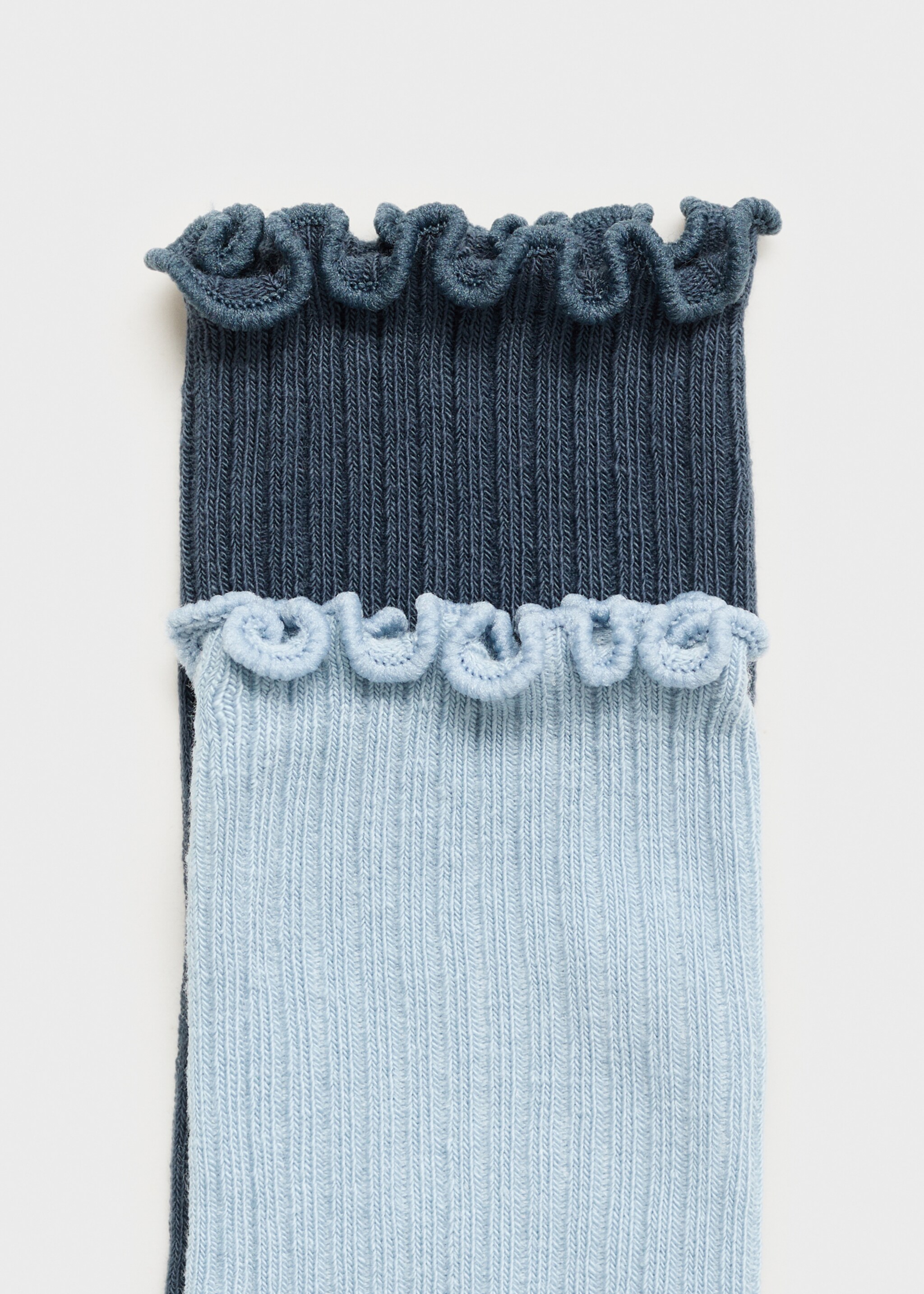 2 pack ribbed socks - Reverse of the article, Sky Blue. Ref: 17094432-00.