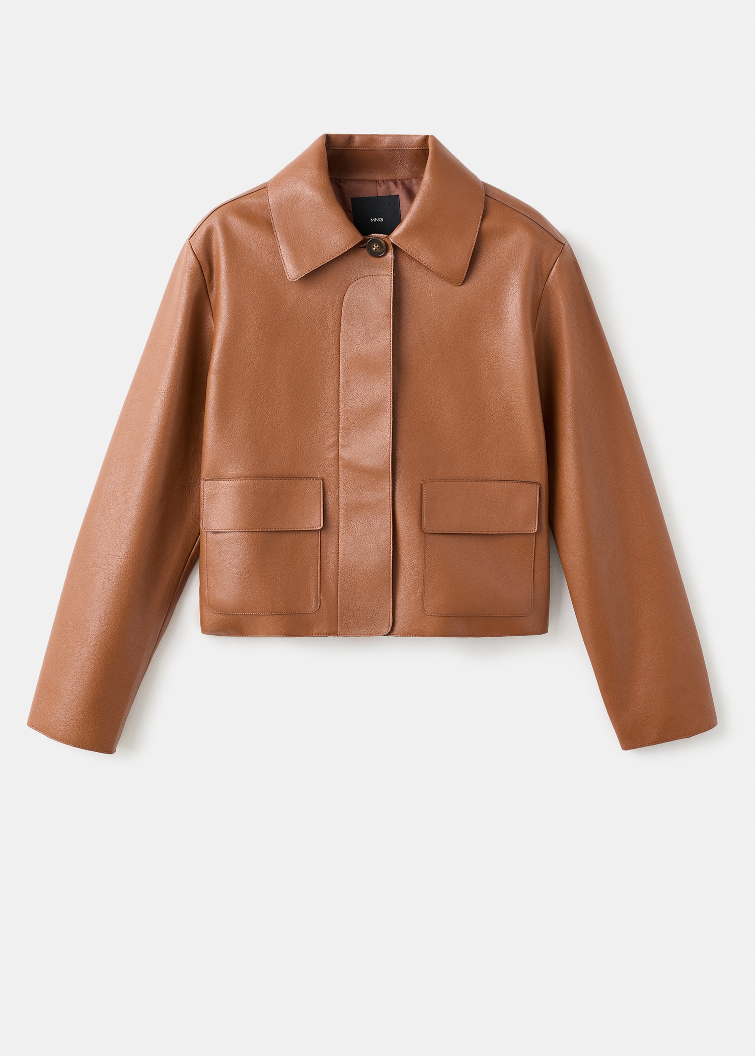 Leather-effect jacket with pockets - Article without model