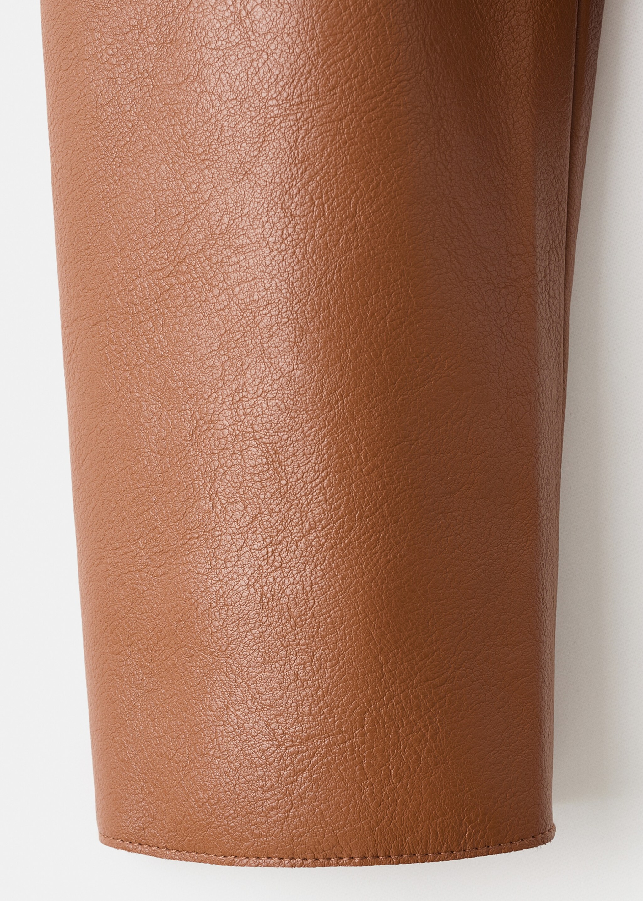 Leather-effect jacket with pockets - Details of the article 0, Medium Brown. Ref: 17094433-00.
