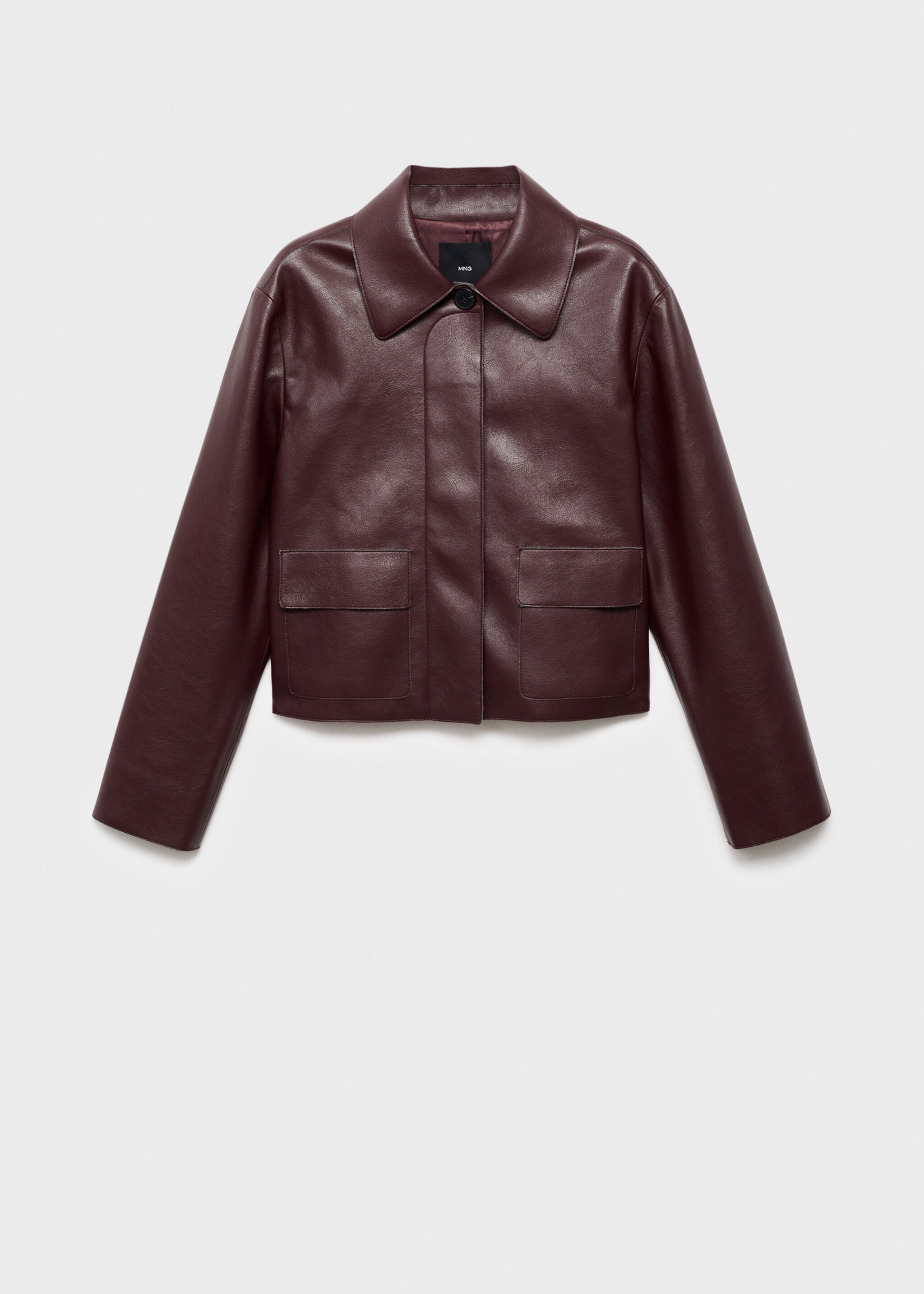 Veste simili-cuir poches - Article sans modèle, Grenat. Ref: 17094433-00.