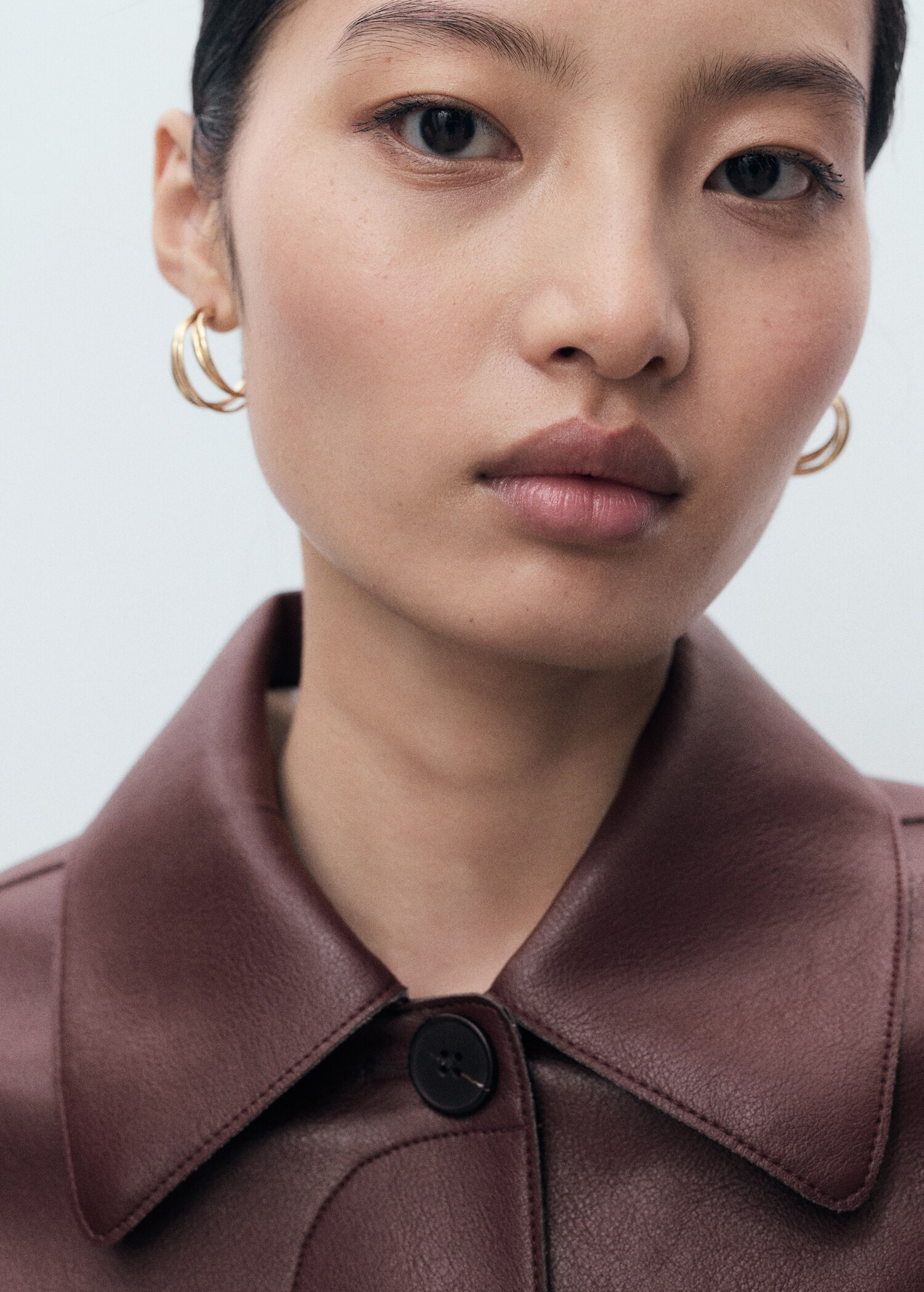 Leather-effect jacket with pockets - Details of the article 1