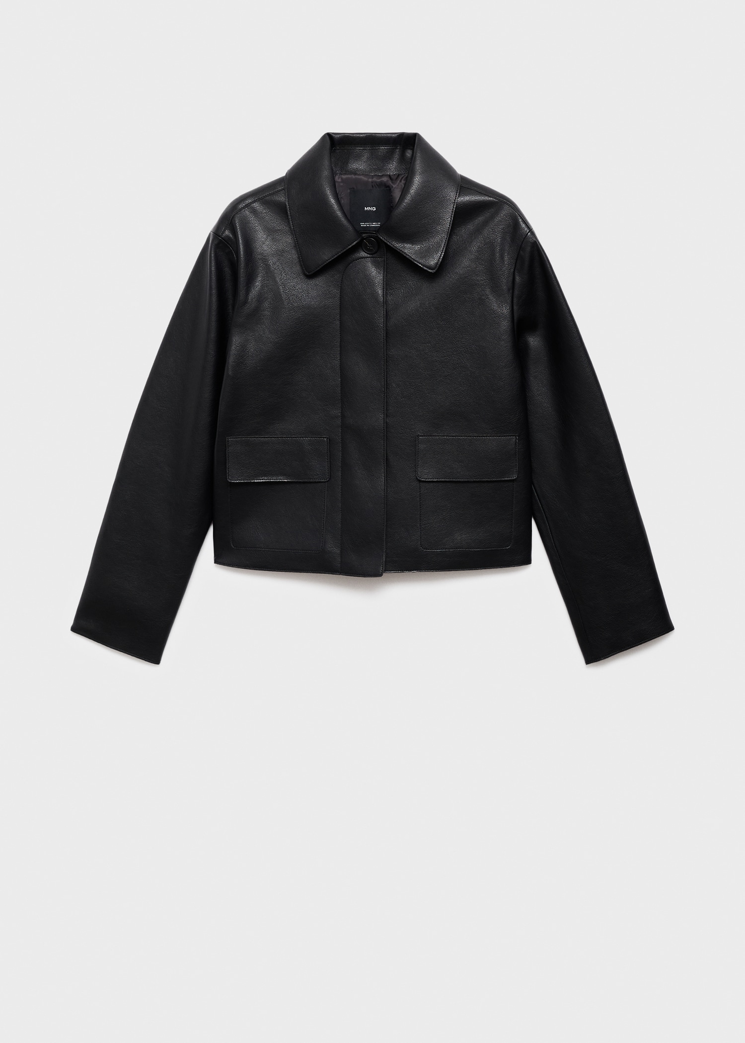 Chaqueta efecto piel bolsillos Mujer MANGO España (Península y