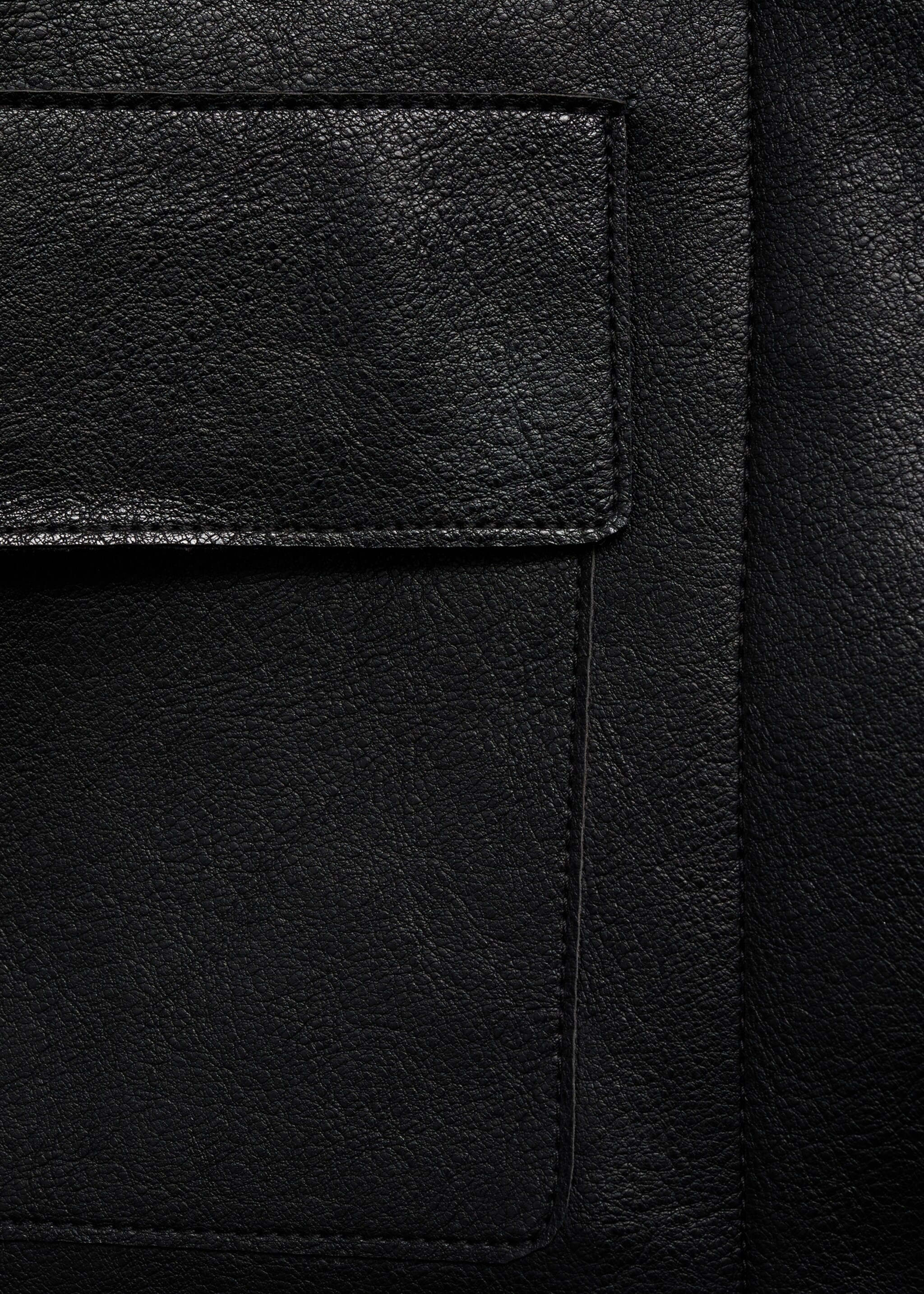 Leather-effect jacket with pockets - Details of the article 0, Black. Ref: 17094433-00.