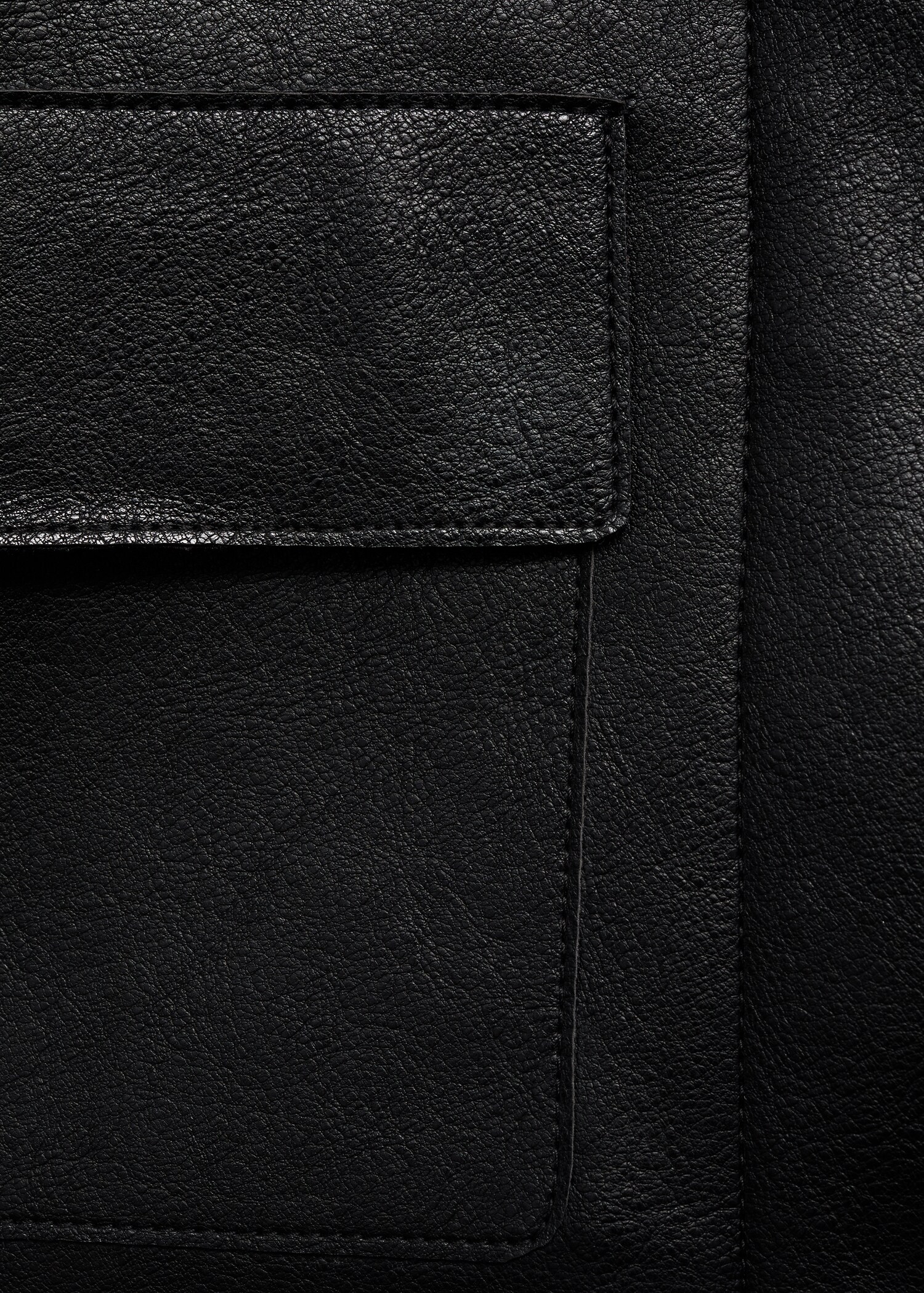Leather-effect jacket with pockets - Details of the article 0