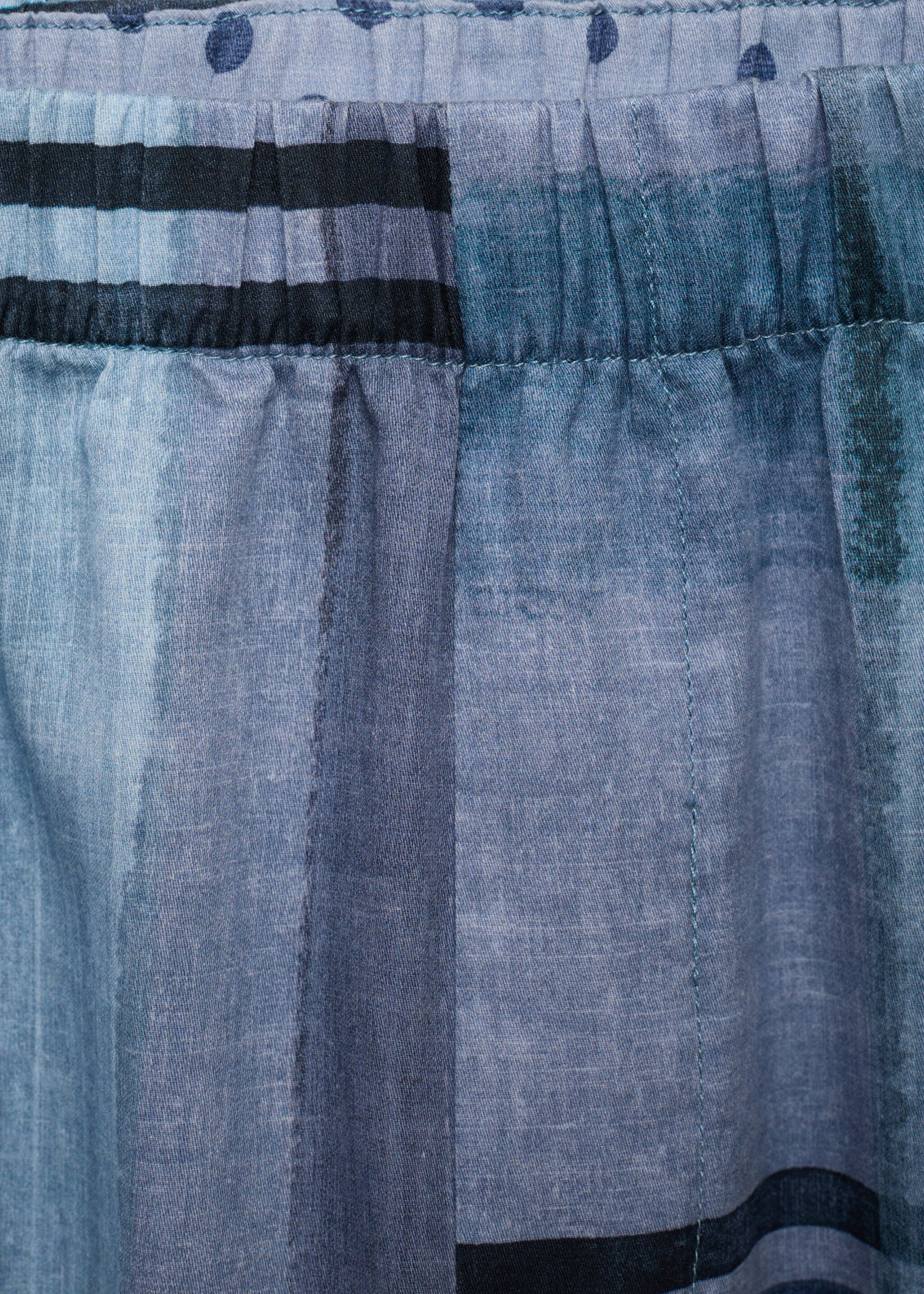 Printed pyjama trousers with piping - Details of the article 8, Ink Blue. Ref: 17094436-00.