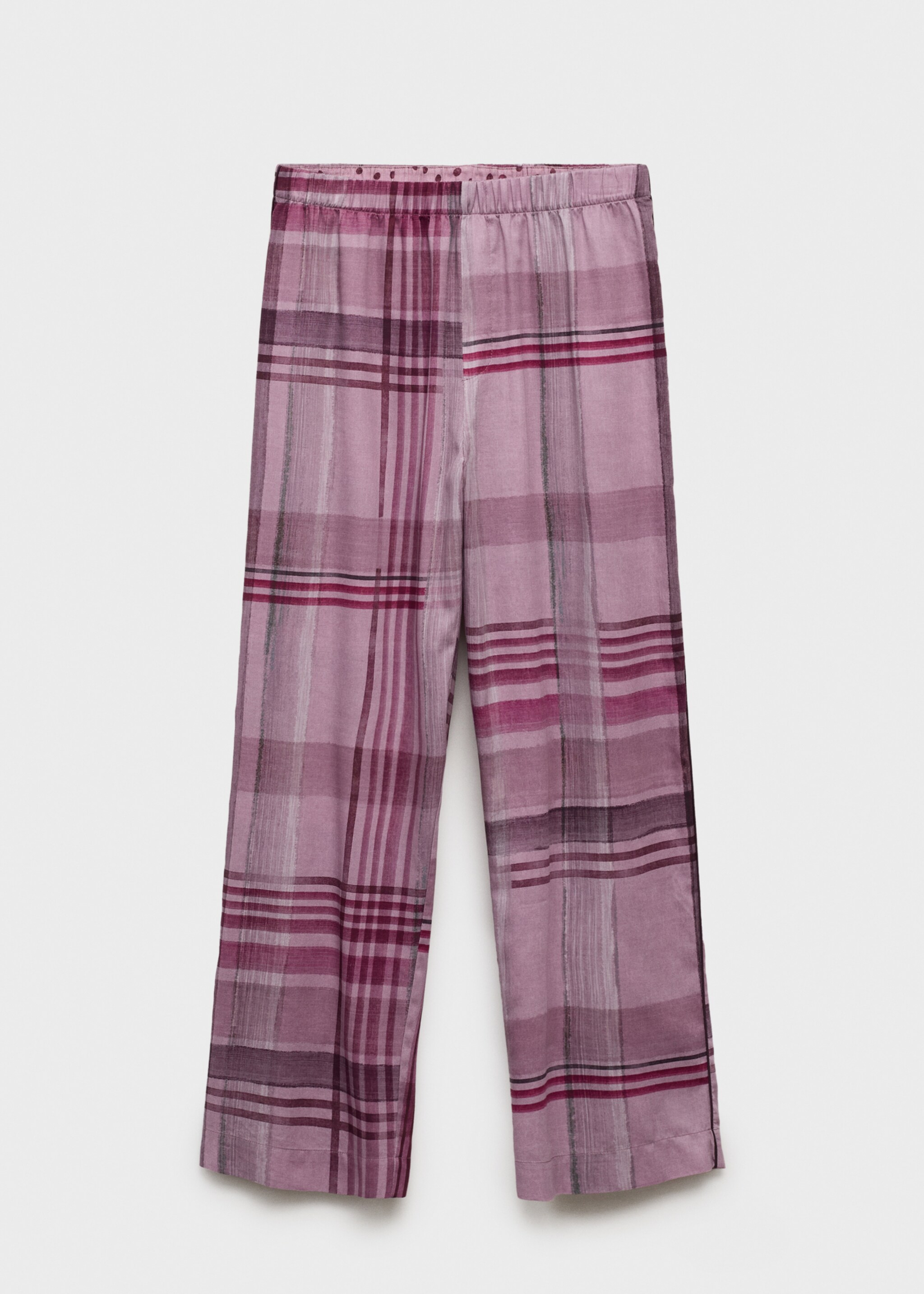 Printed pyjama trousers with piping - Article without model, Plum. Ref: 17094436-00.