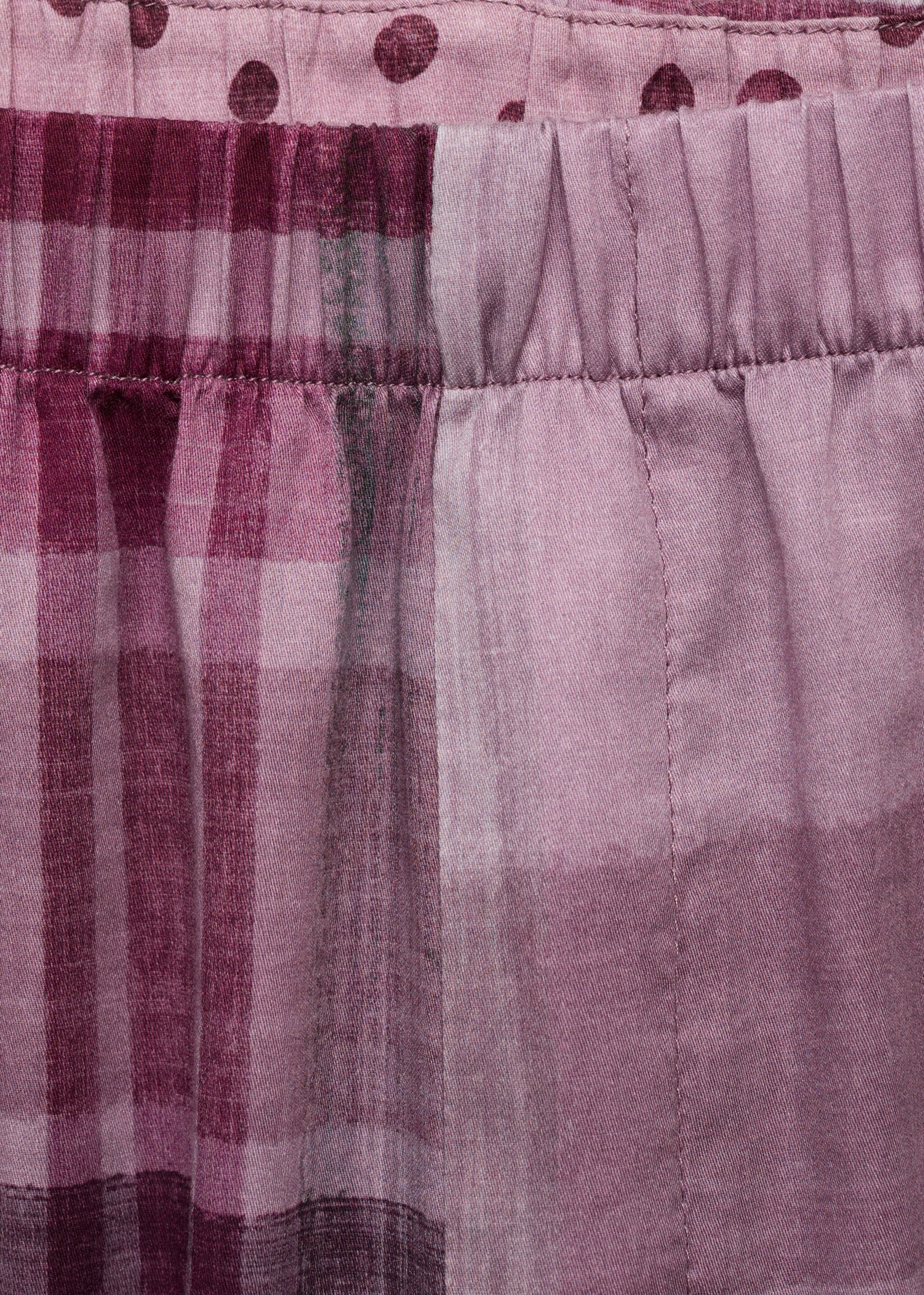 Printed pyjama trousers with piping - Details of the article 8, Plum. Ref: 17094436-00.