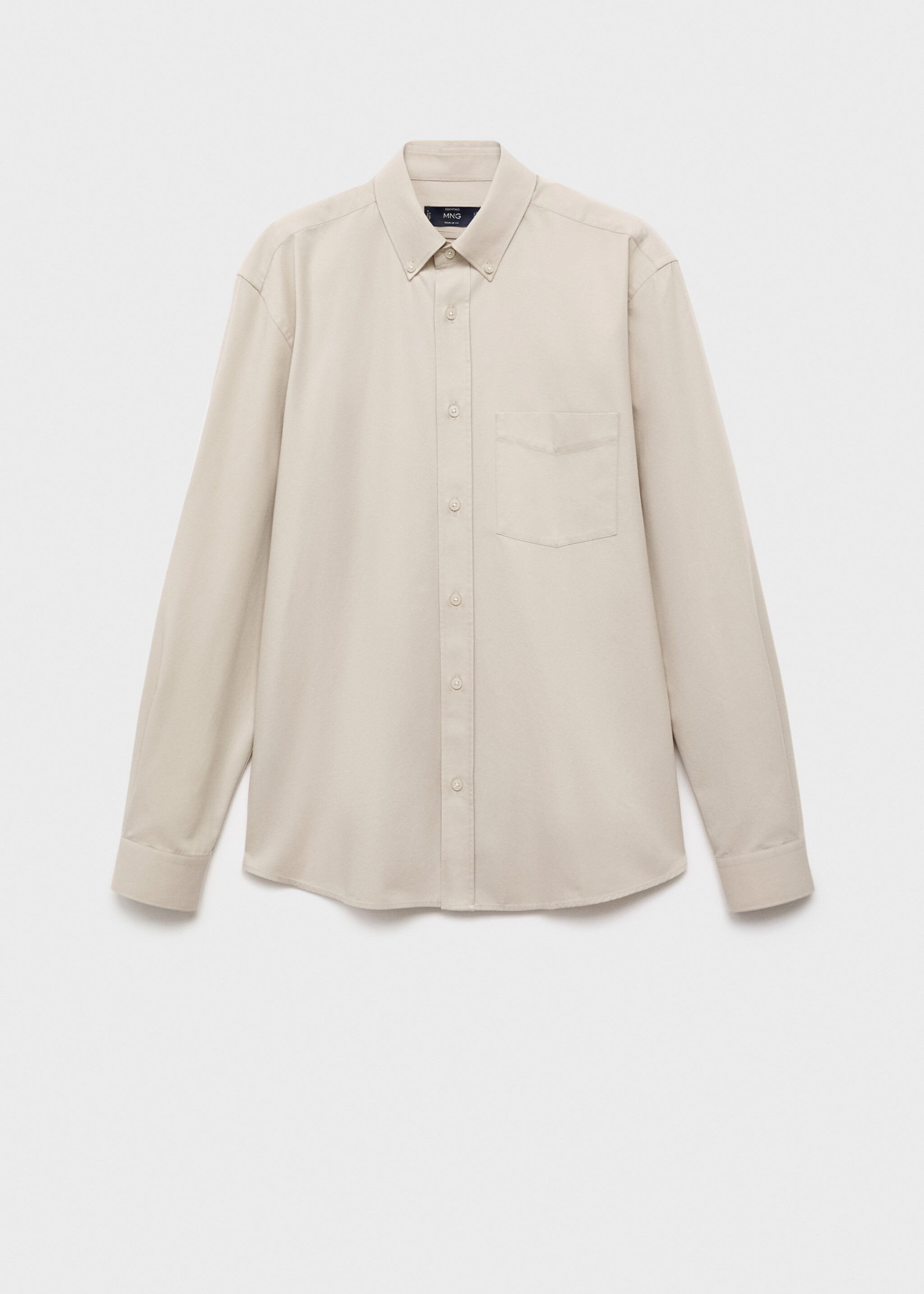 100% cotton regular fit pocket shirt - Article without model, Ecru. Ref: 17094440-00.