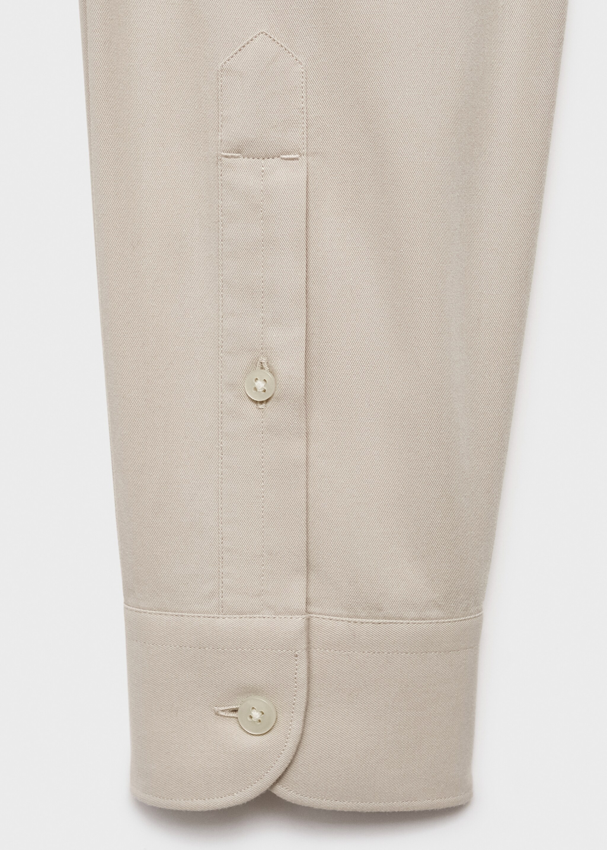 100% cotton regular fit pocket shirt - Details of the article 0, Ecru. Ref: 17094440-00.
