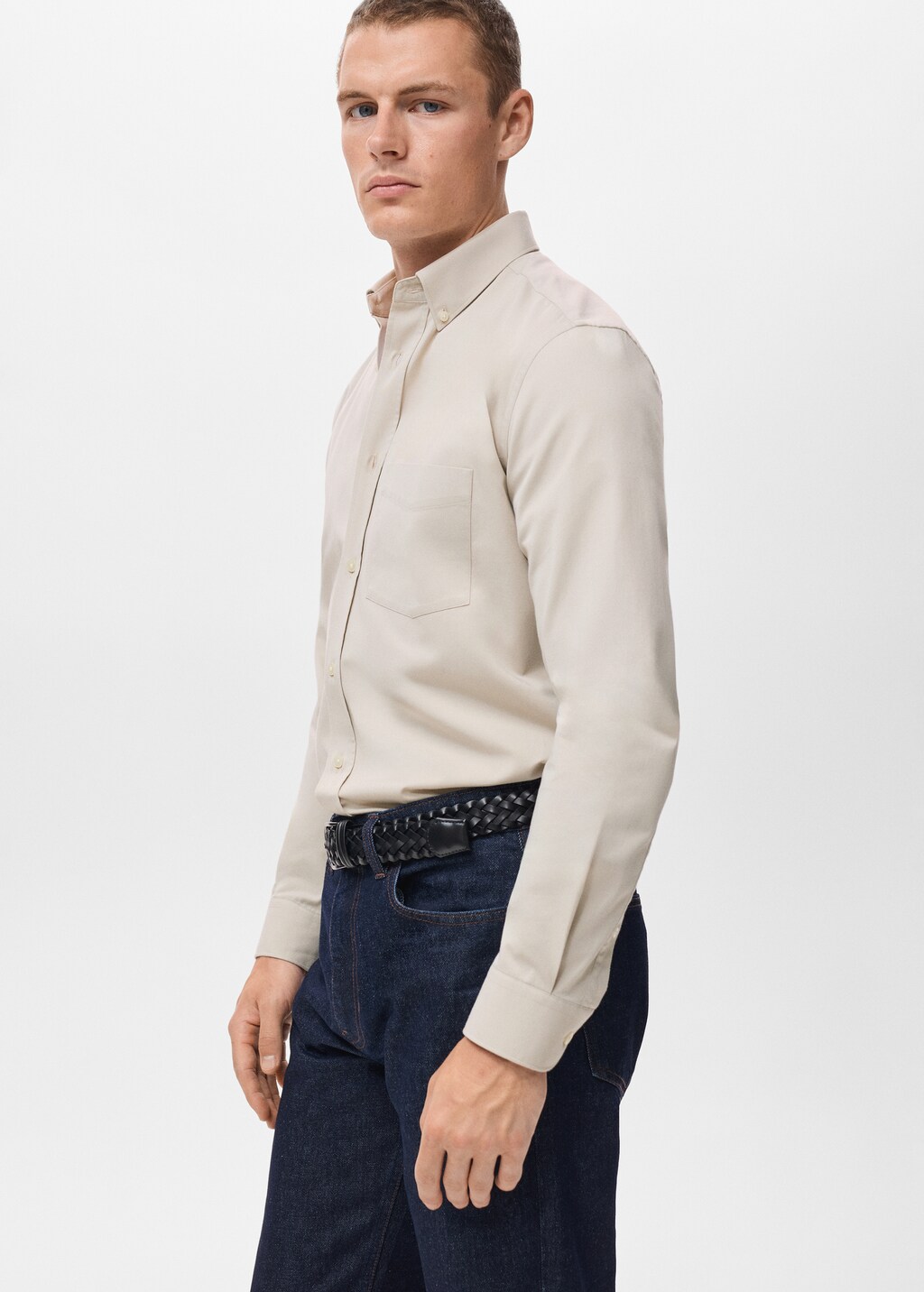100% cotton regular fit pocket shirt