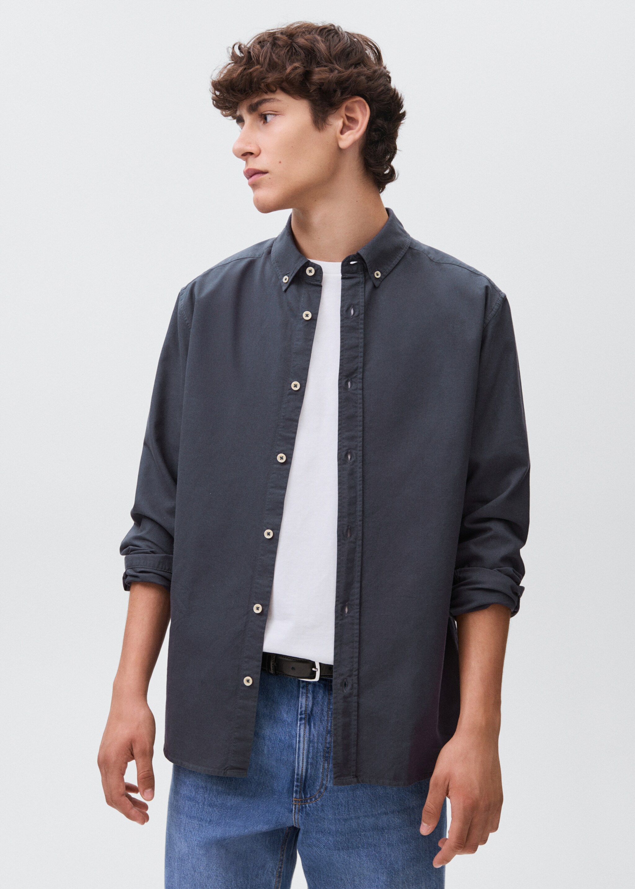Camicia cotone - Piano medio, Navy. Ref: 17094441-00.