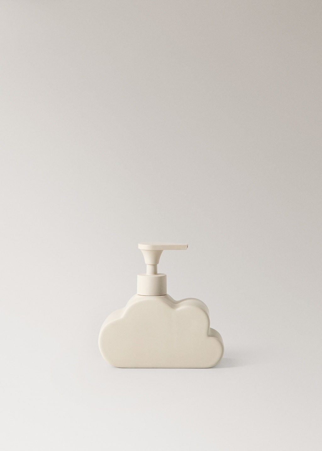 Cloud-shaped stoneware soap dispenser
