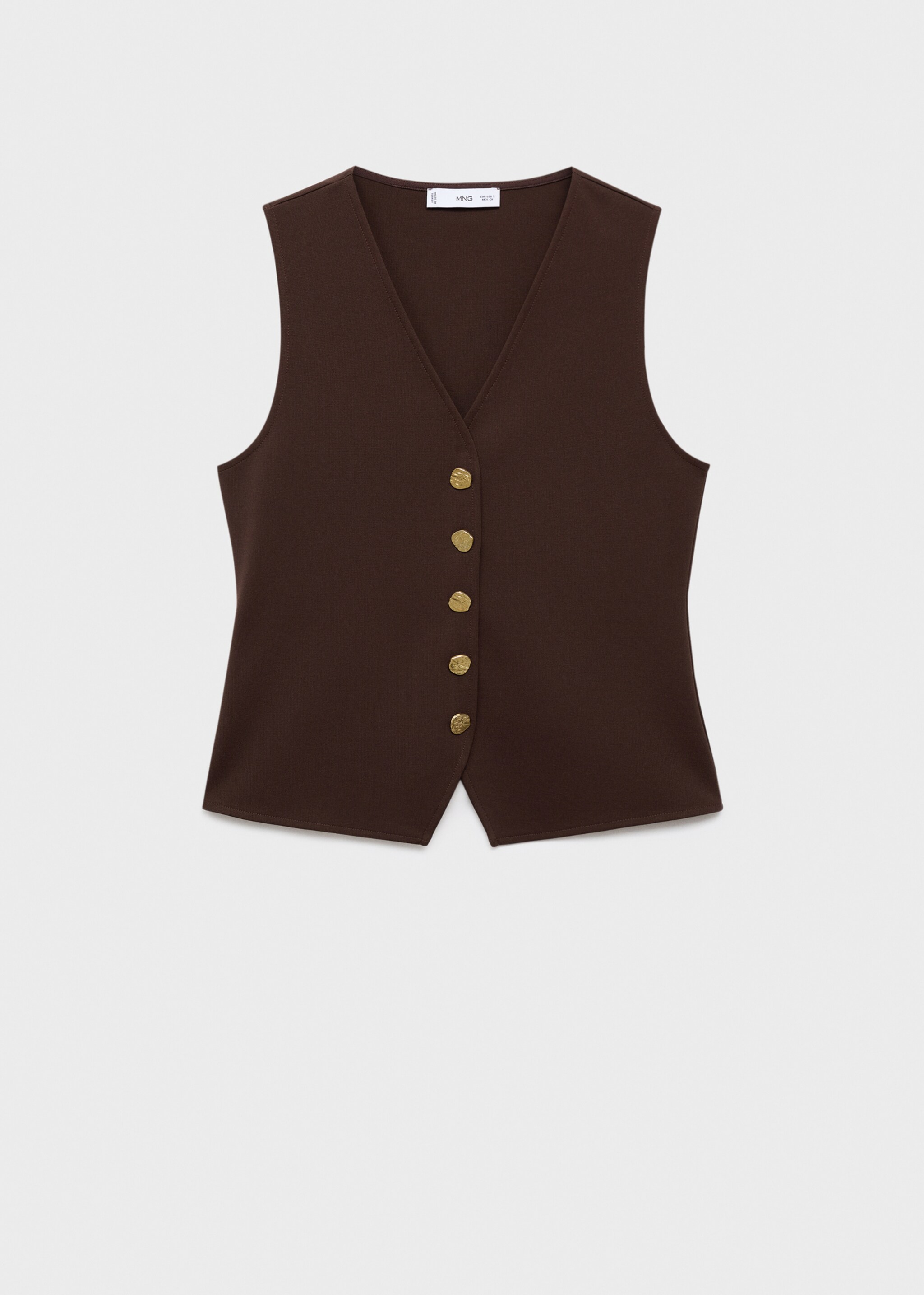 Gilet with jewel buttons - Article without model, Brown. Ref: 17094445-00.