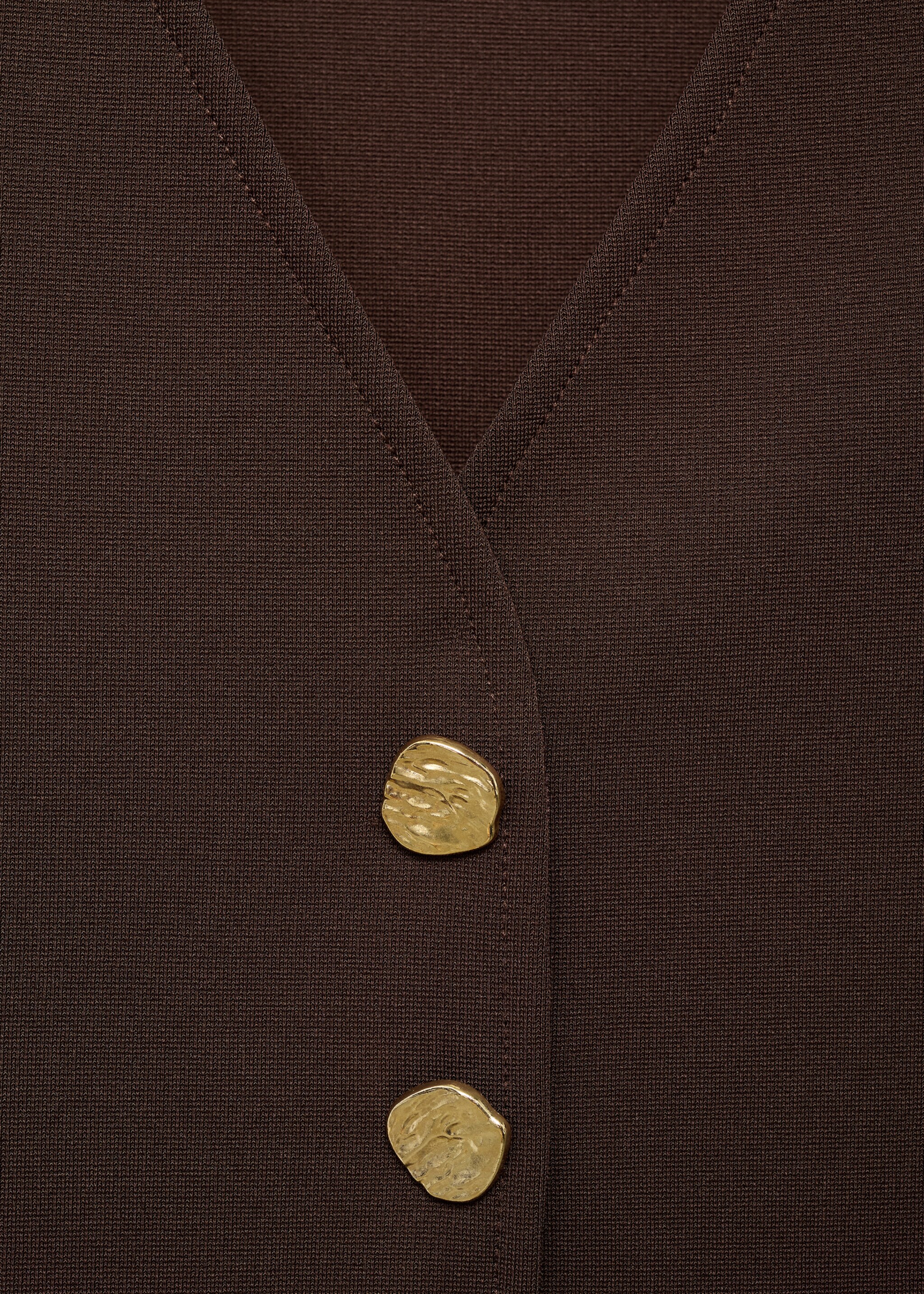 Gilet with jewel buttons - Details of the article 8, Brown. Ref: 17094445-00.